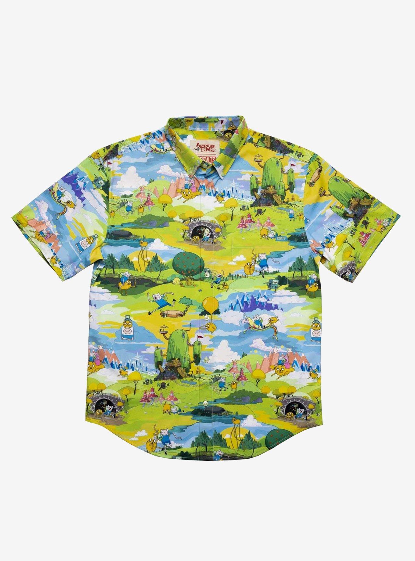 RSVLTS Adventure Time "Come Along with Me" Button-Up Shirt, MULTI, hi-res