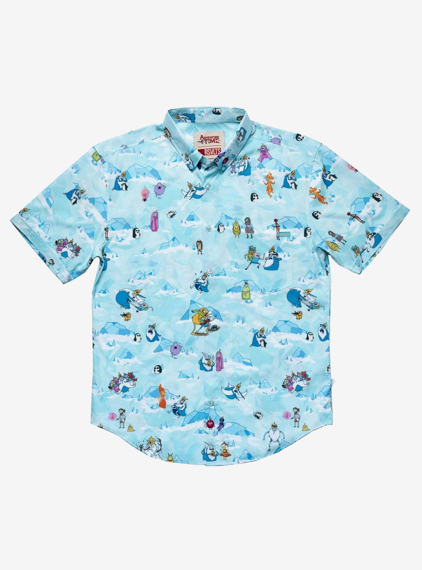 RSVLTS Adventure Time "All Hail the Ice King" Button-Up Shirt, BLUE, hi-res