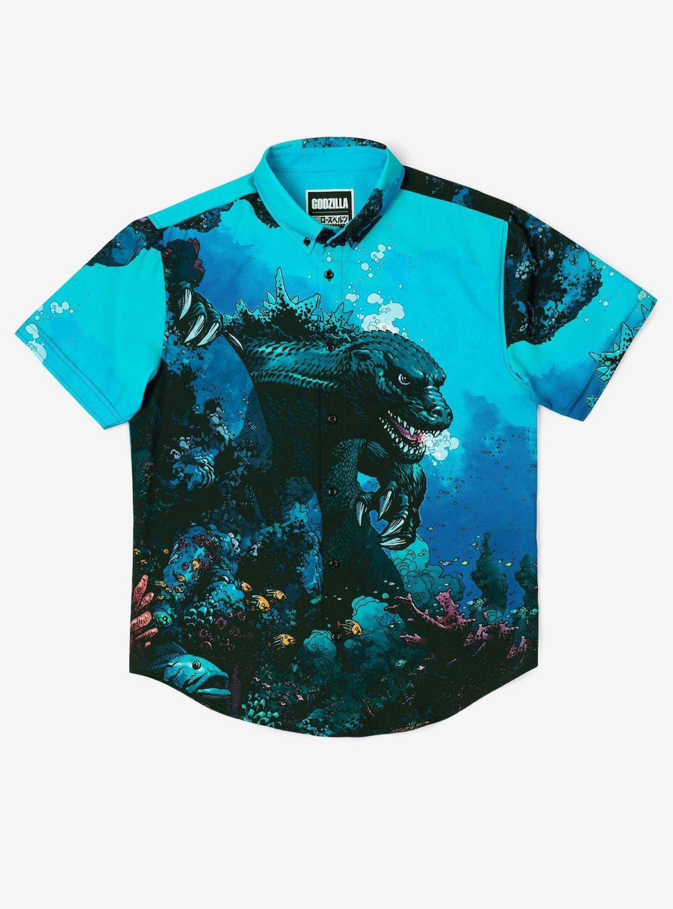 RSVLTS Godzilla "From the Depths" Button-Up Shirt, MULTI, hi-res