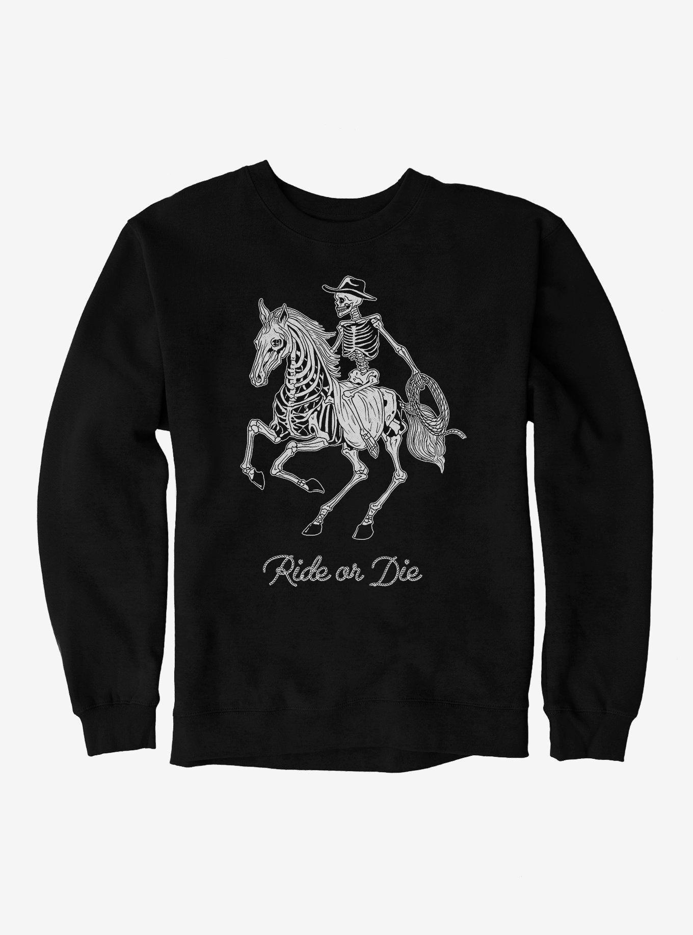 Ride Or Die Skeleton Cowboy Sweatshirt, , hi-res