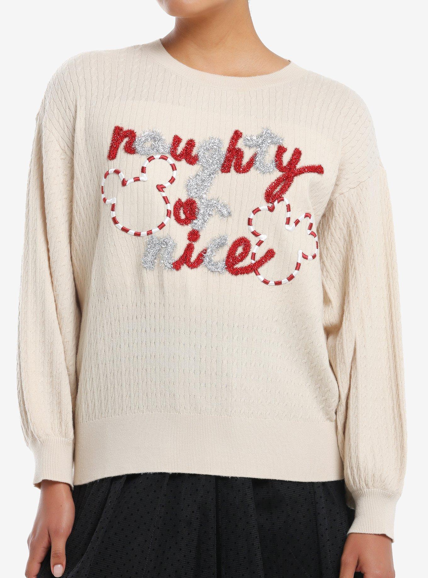 Her Universe Disney Mickey Mouse & Minnie Mouse Naughty Or Nice Sweater Her Universe Exclusive, MULTI, hi-res