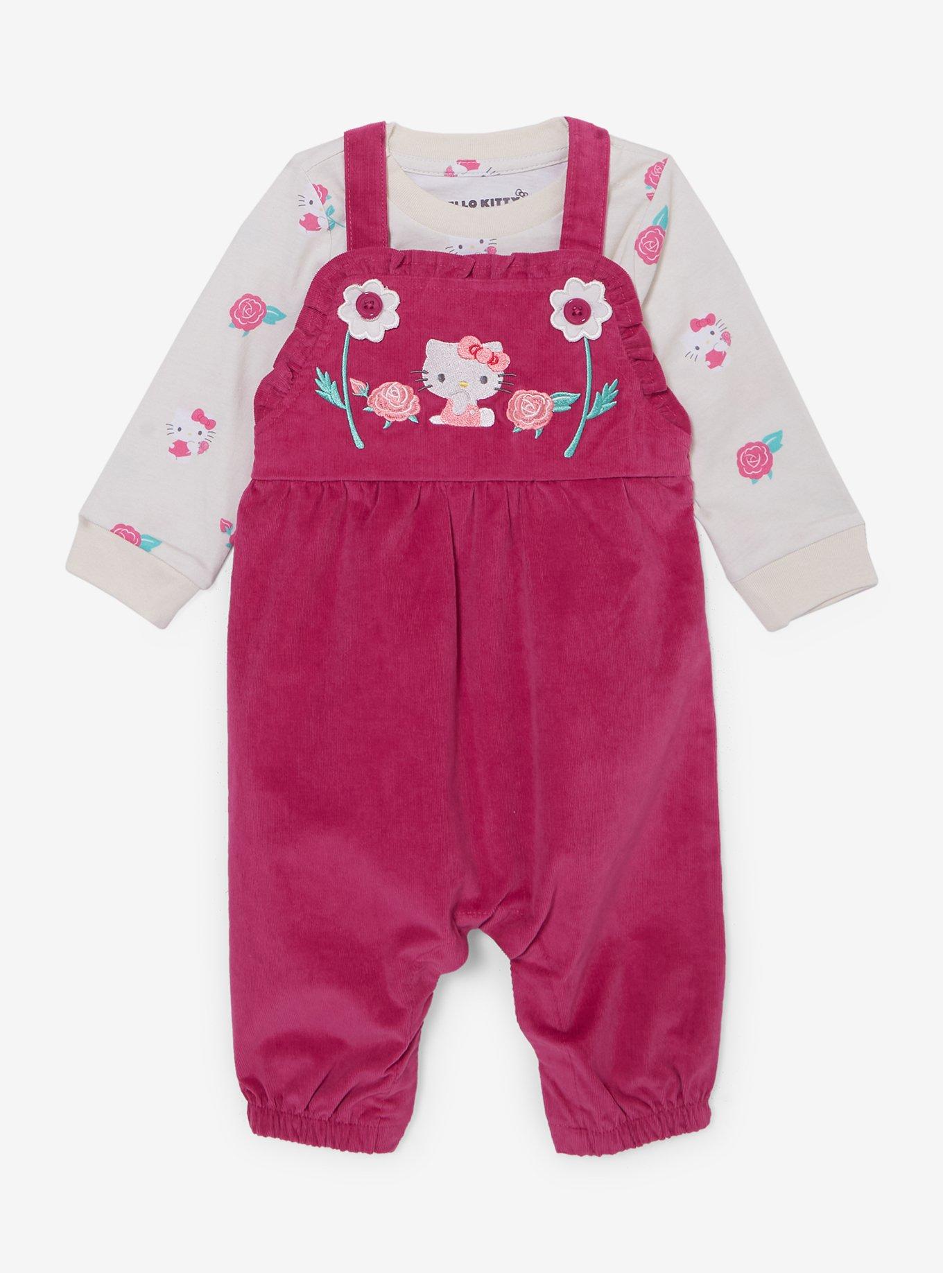 Sanrio Hello Kitty Rose Infant Long Sleeve Shirt and Overall Set — BoxLunch Exclusive, , hi-res