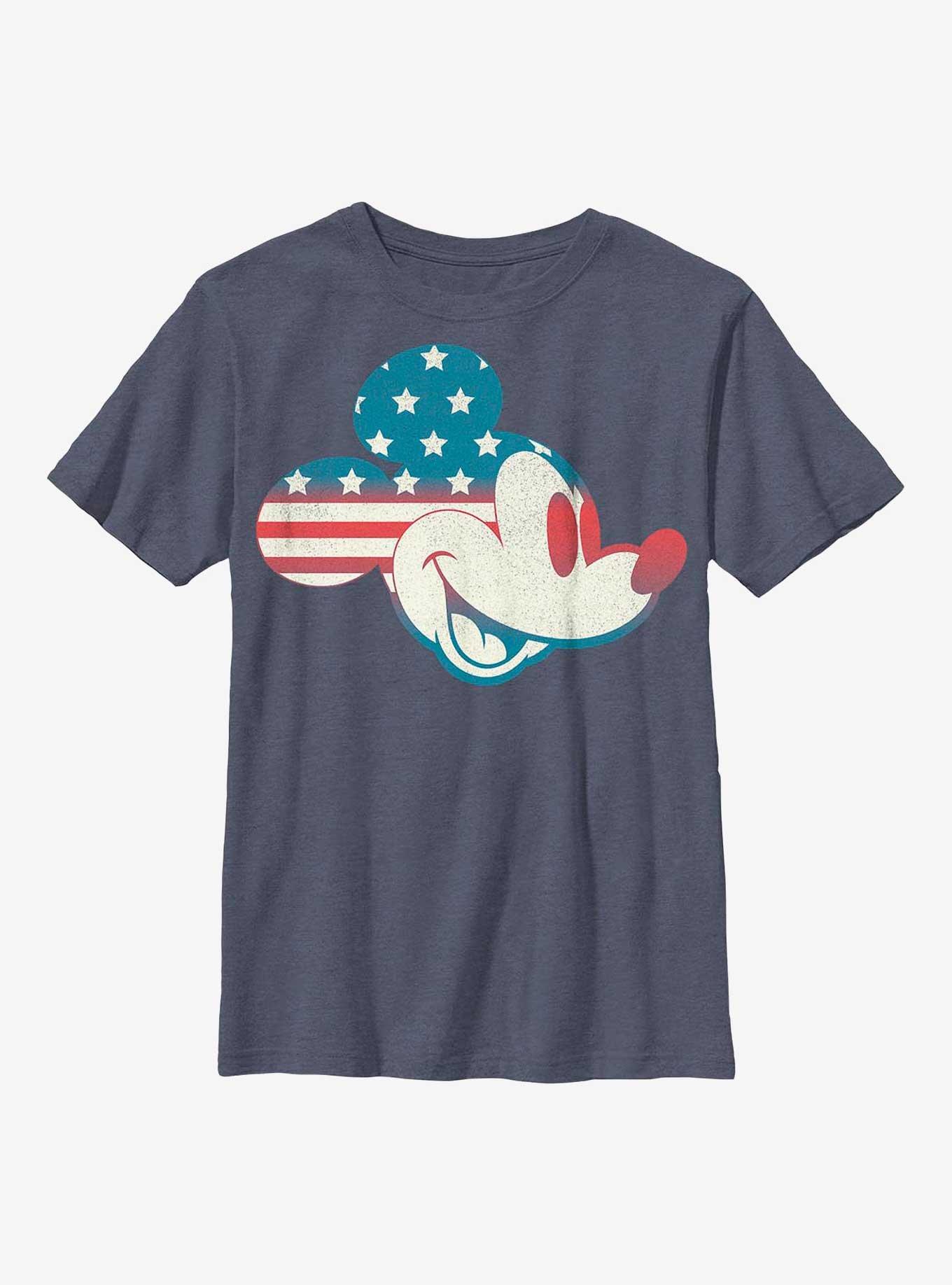 Disney Mickey Mouse Americana Flag Fill Long-Sleeve Youth T-Shirt