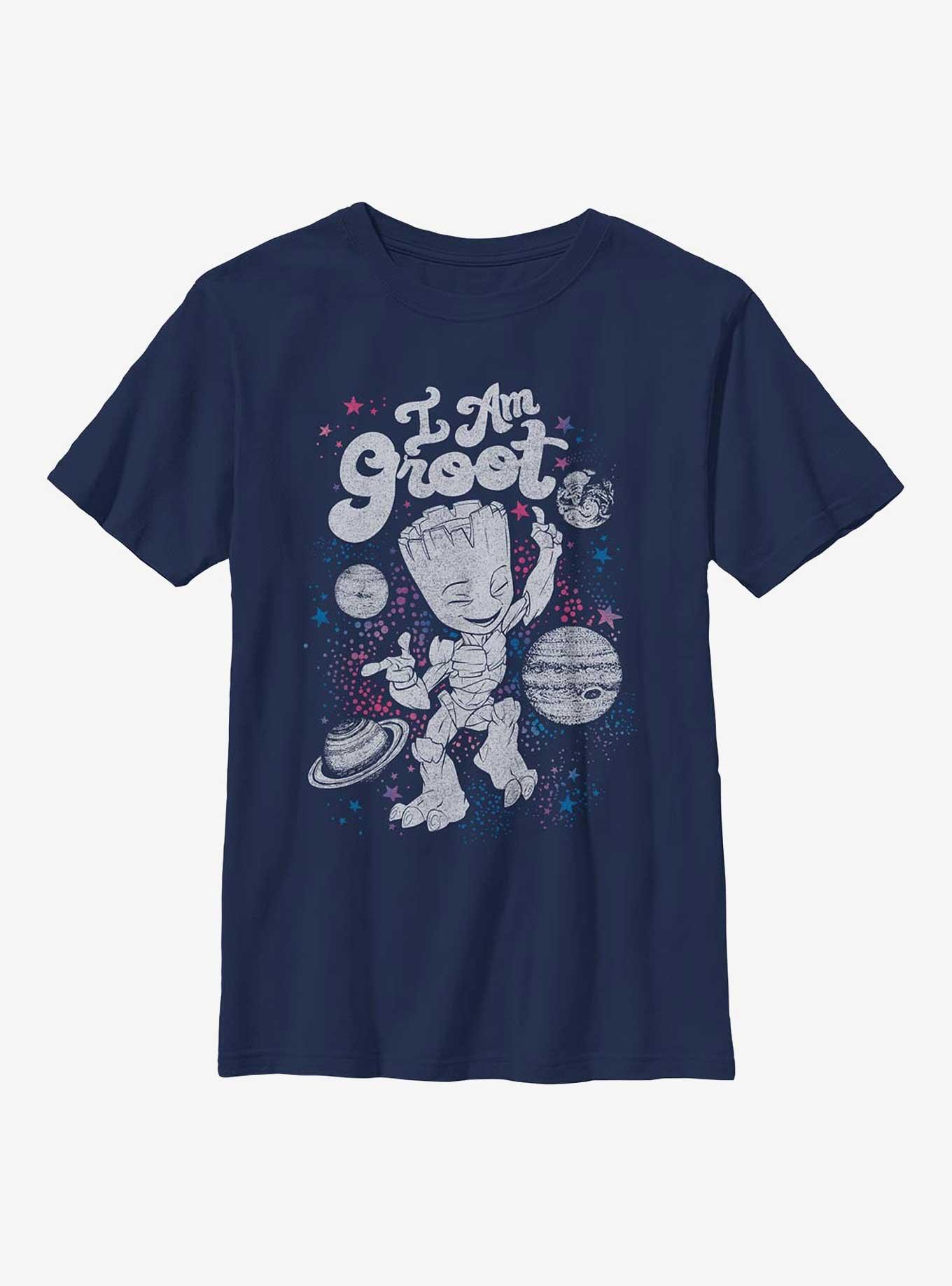 Marvel The Guardians of the Galaxy Celestial Groot Youth T-Shirt, NAVY, hi-res