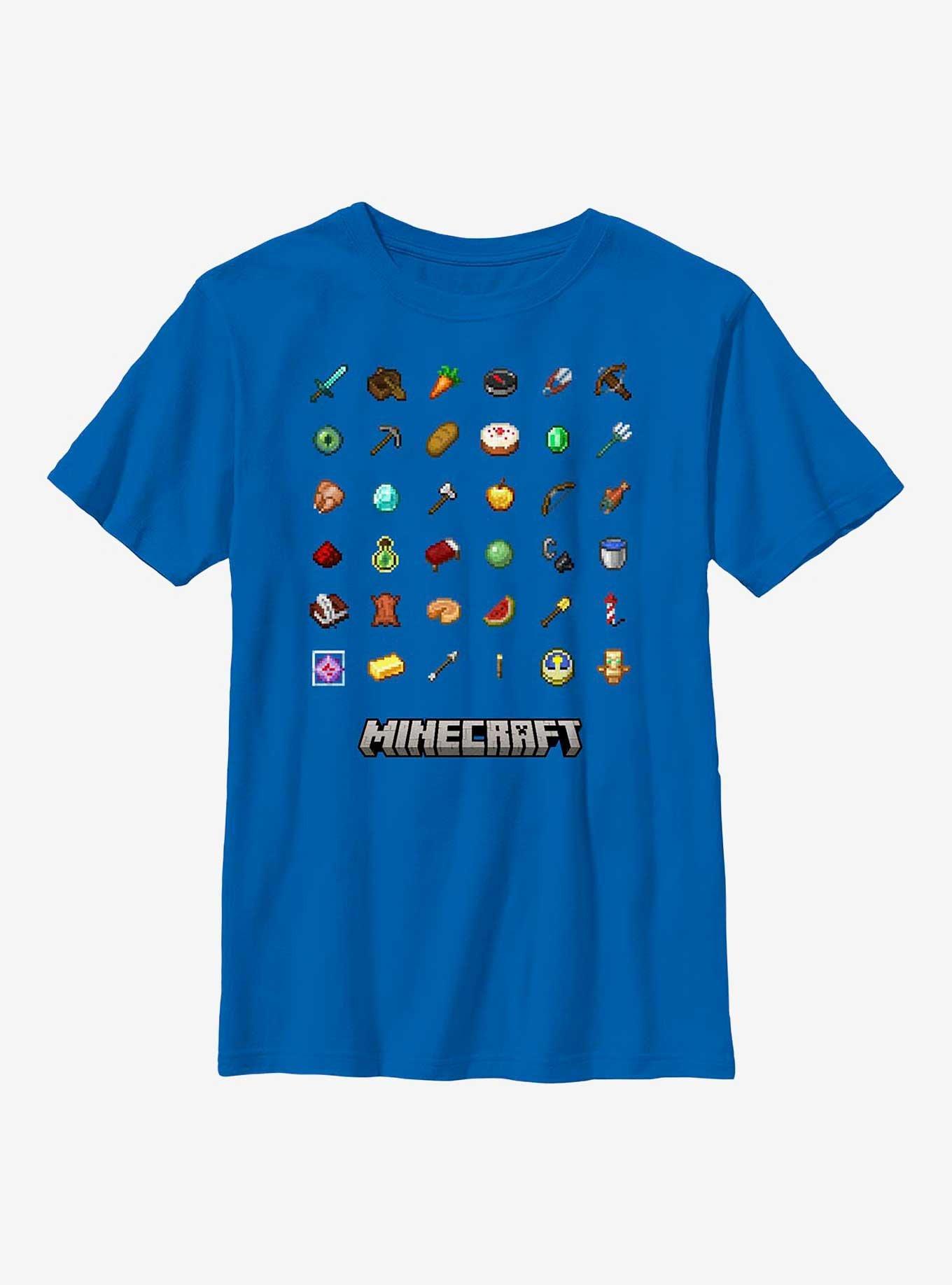 Minecraft Icons Grid Youth T-Shirt, , hi-res