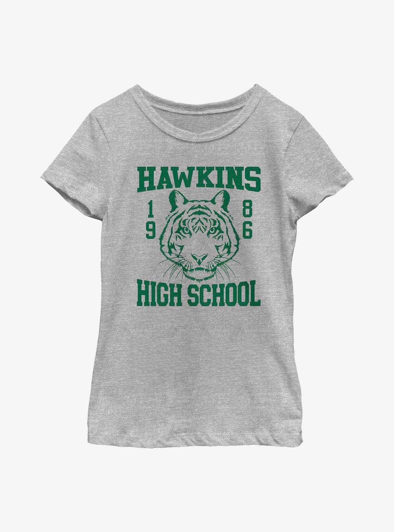 Stranger Things Hawkins High School 1986 Youth Girls T-Shirt, ATH HTR, hi-res