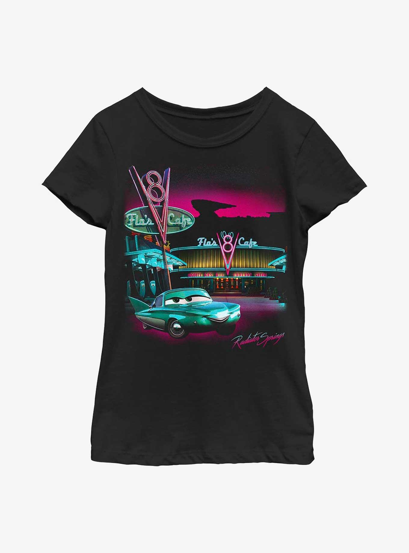 Disney Pixar Cars Flo's Place Youth Girls T-Shirt BLACK BoxLunch