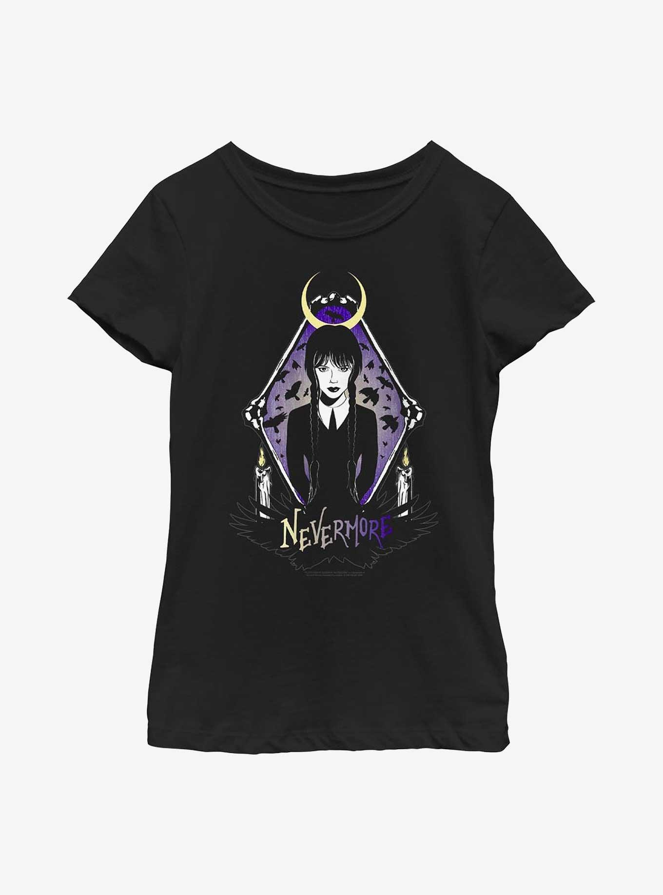 Wednesday Nevermore Youth Girls T-Shirt, , hi-res