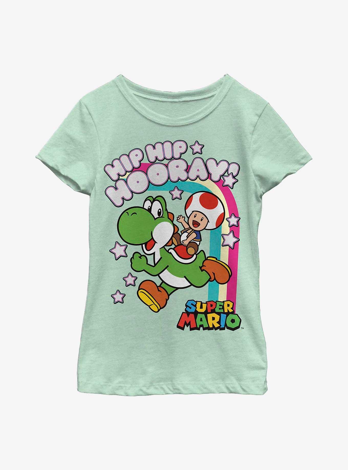 Nintendo Super Mario Hip Hip Hooray Youth Girls T-Shirt, MINT, hi-res