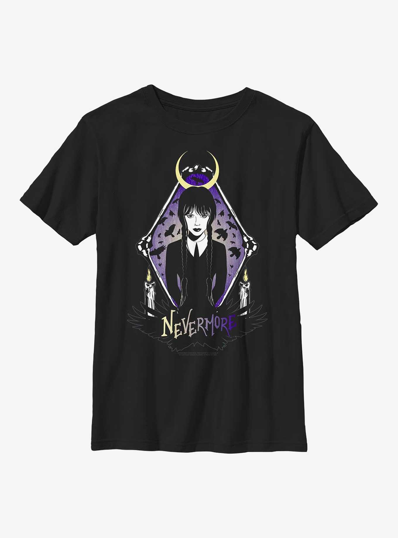 Wednesday Nevermore Youth T-Shirt, , hi-res