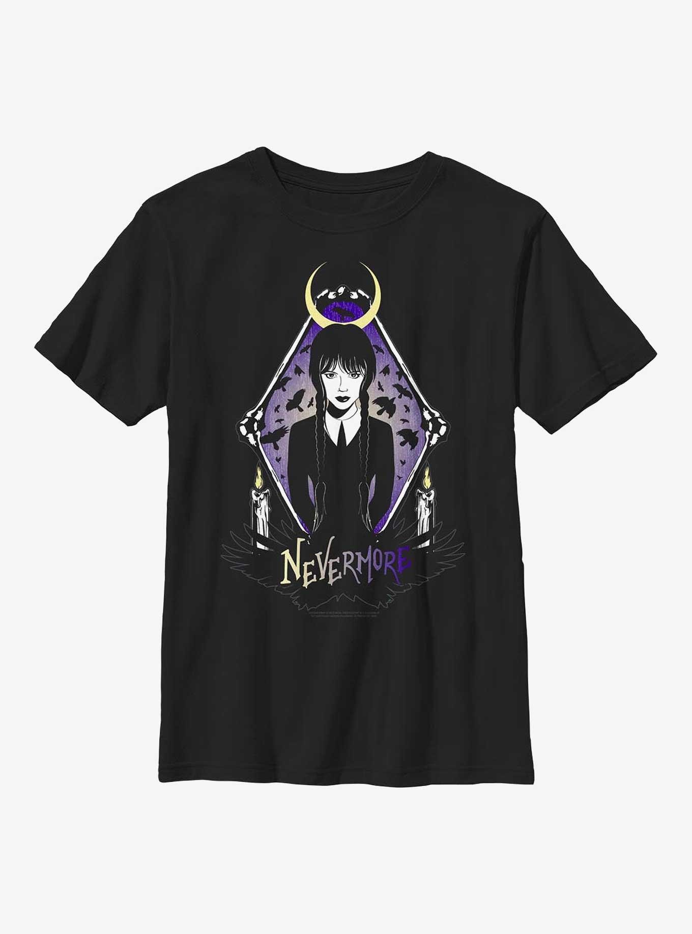 Wednesday Nevermore Youth T-Shirt, , hi-res