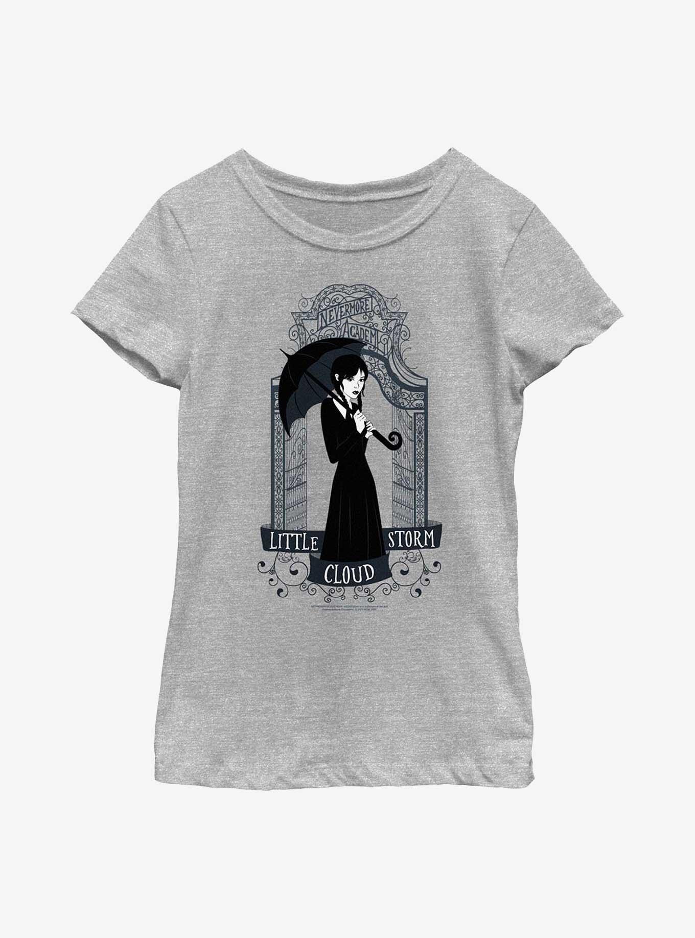 Wednesday Little Cloud Storm Youth Girls T-Shirt, ATH HTR, hi-res