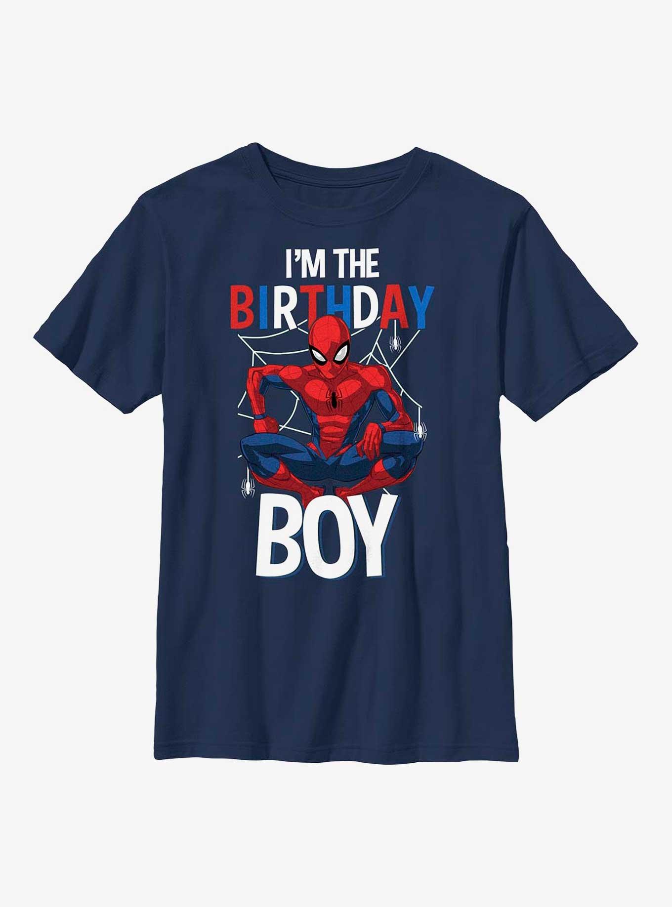 Marvel Spider-Man I'm The Birthday Boy Youth T-Shirt, NAVY, hi-res