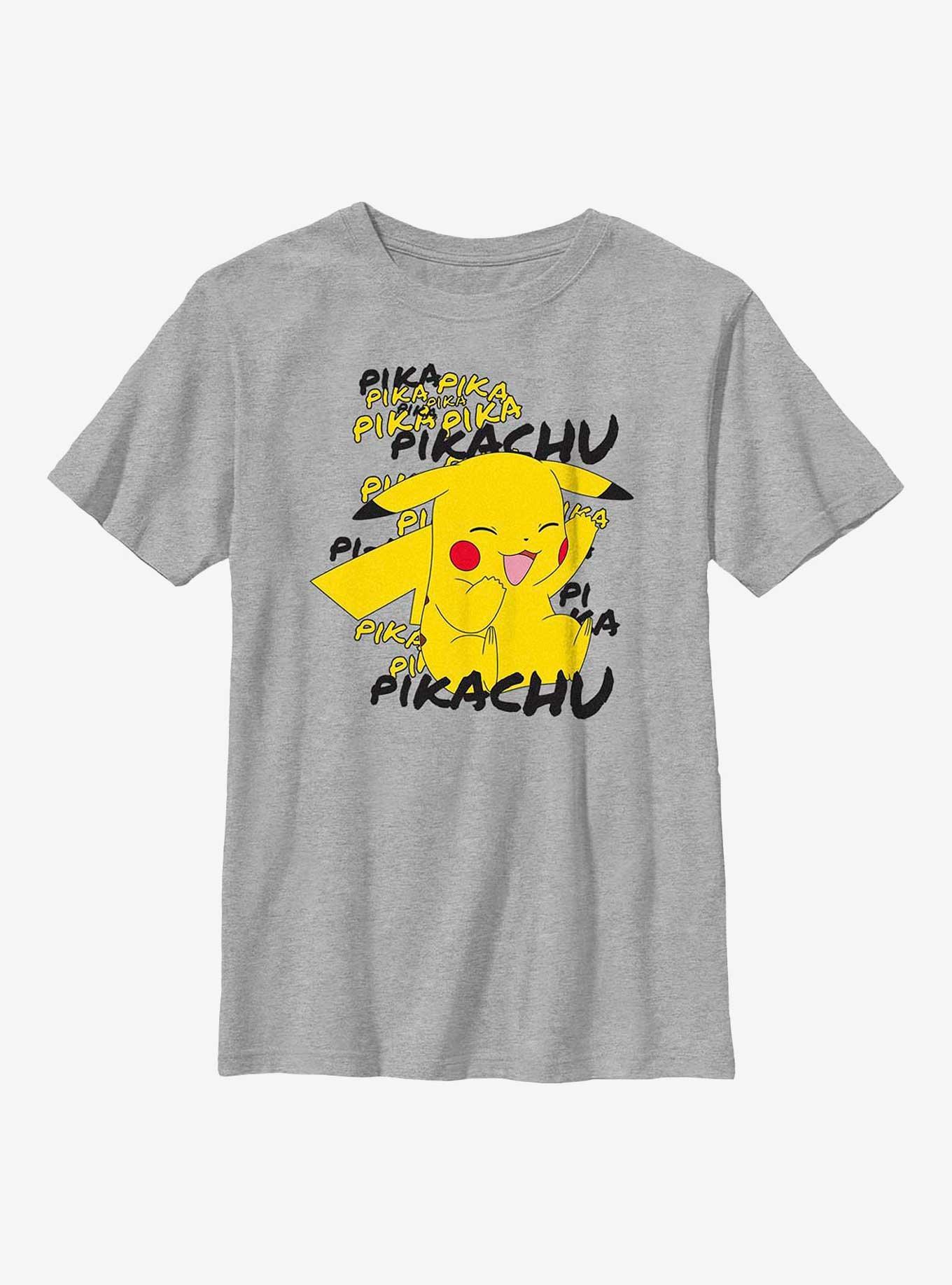 Pokemon Pikachu Cracks A Joke Youth T-Shirt, ATH HTR, hi-res