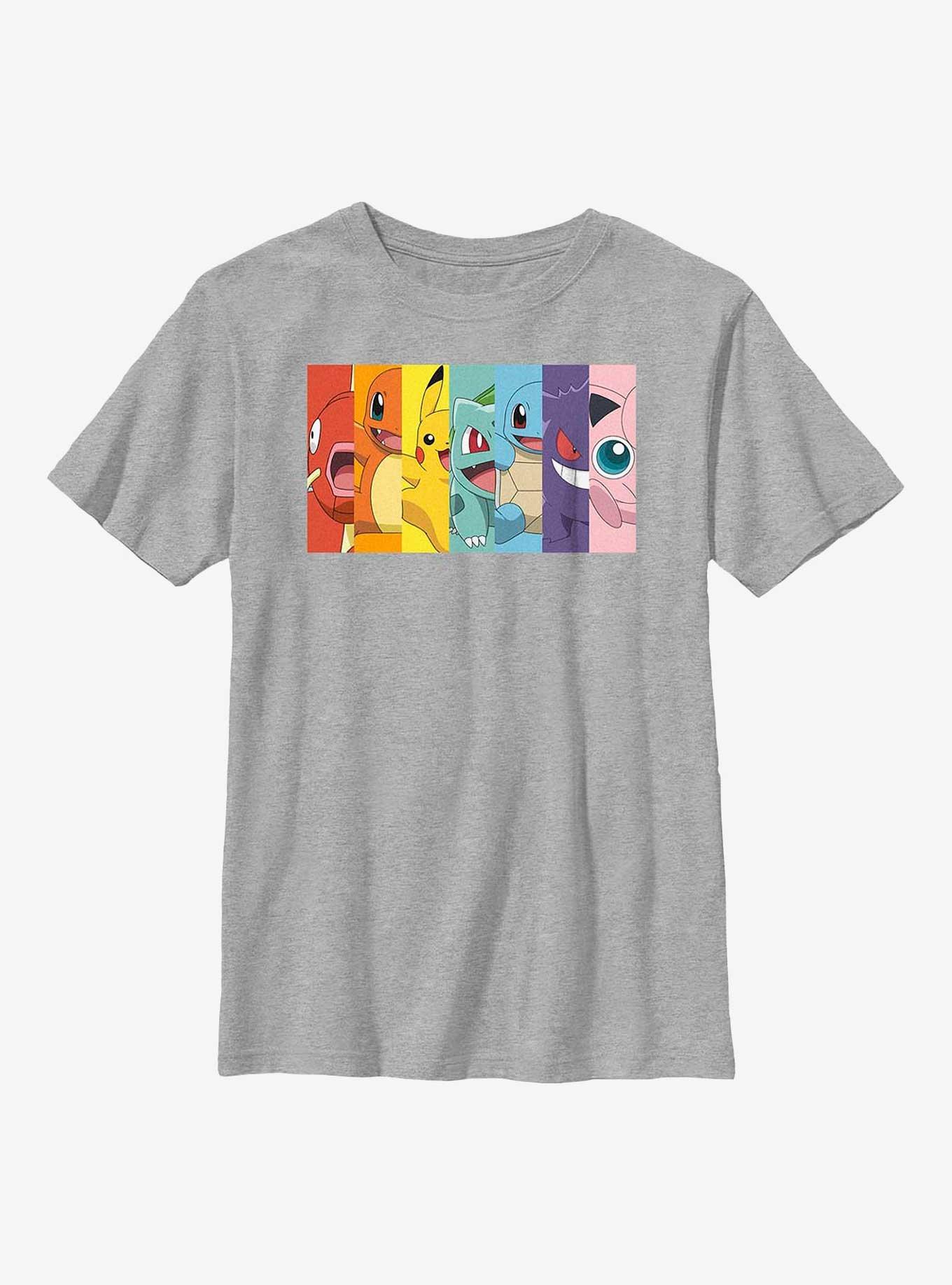 Pokemon Rainbow Split Face Youth T-Shirt, ATH HTR, hi-res