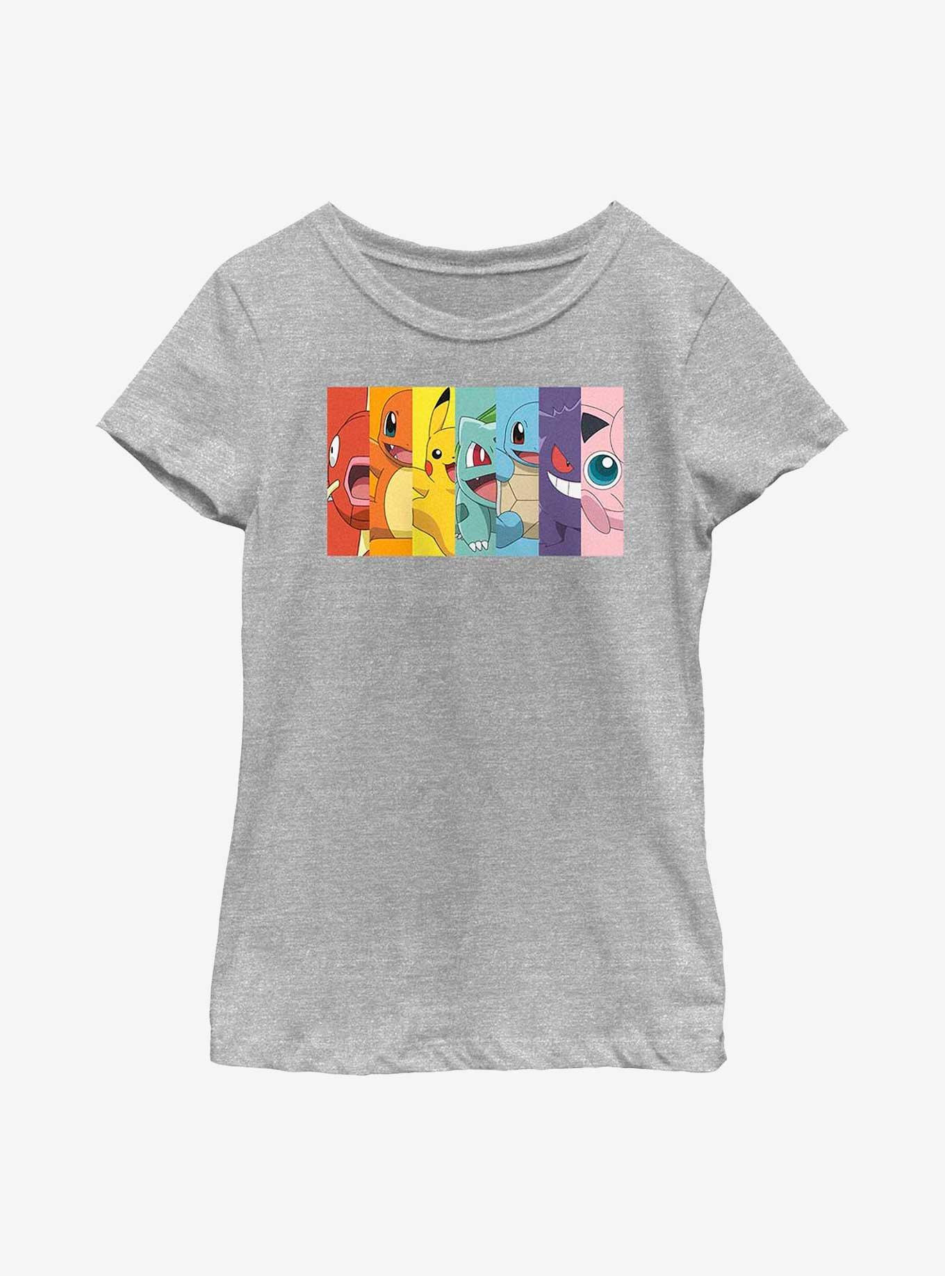 Pokemon Rainbow Split Face Youth Girls T-Shirt, ATH HTR, hi-res