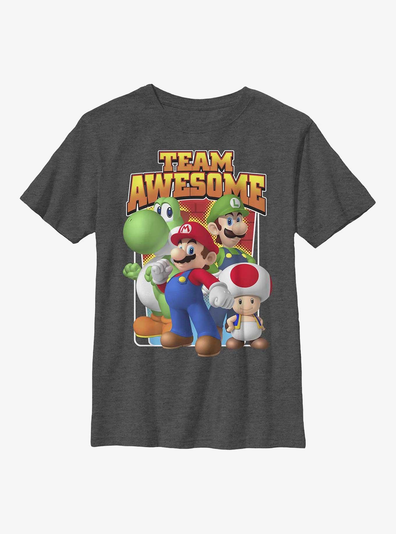 Nintendo Super Mario Team Awesome Youth T-Shirt, , hi-res