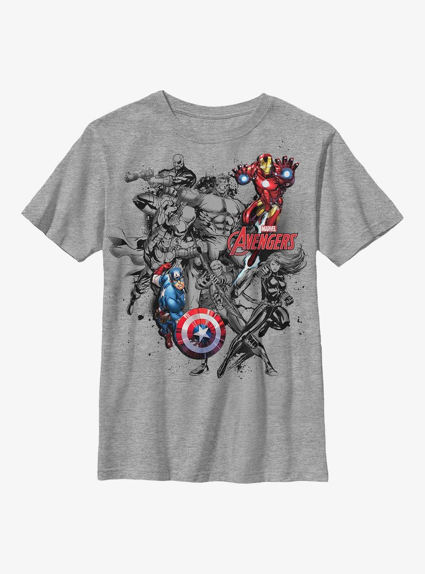 Marvel Avengers Battle Stance Collage Youth T-Shirt, , hi-res