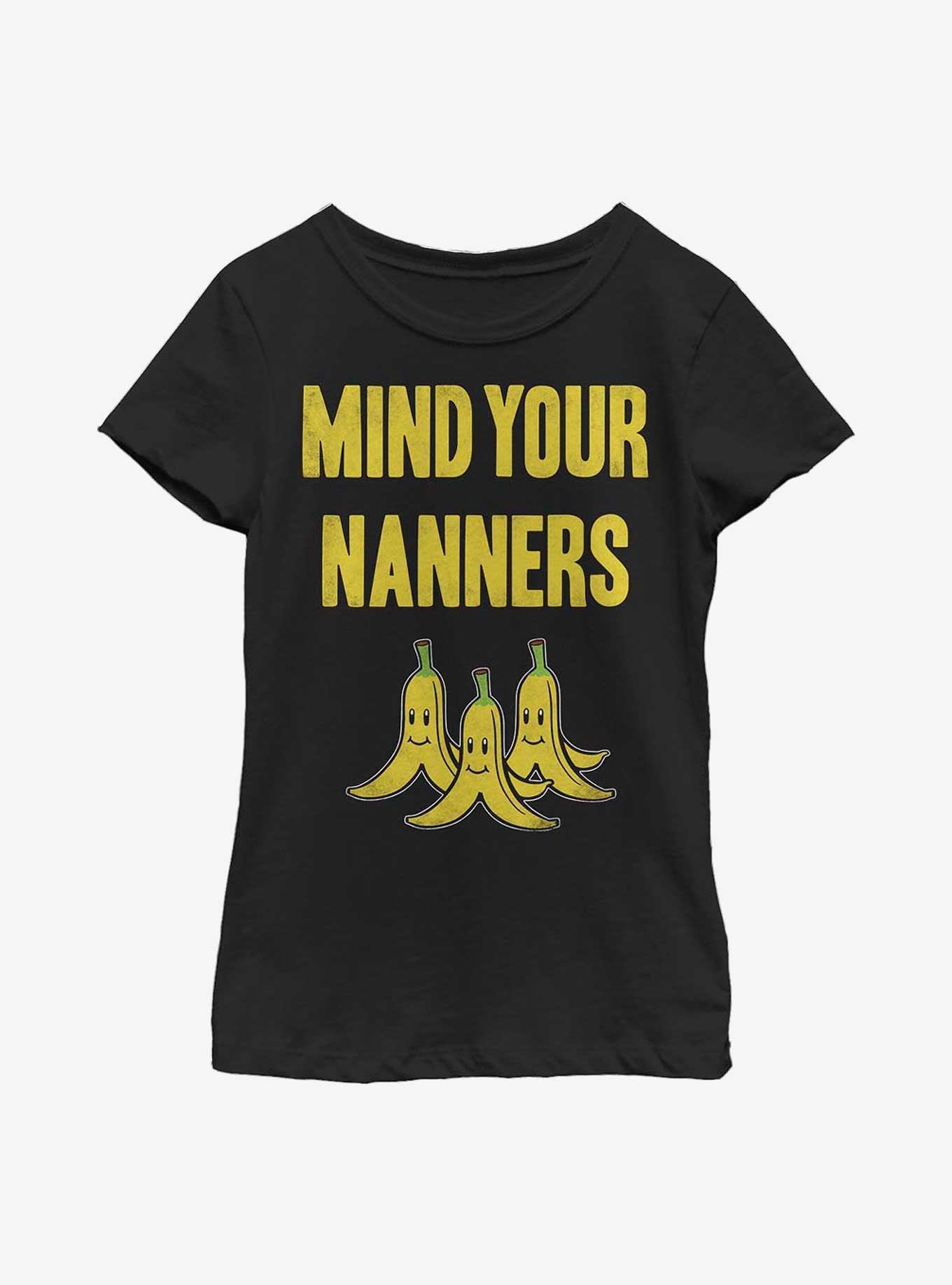 Nintendo Super Mario Mind Your Nanners Bananas Youth Girls T-Shirt