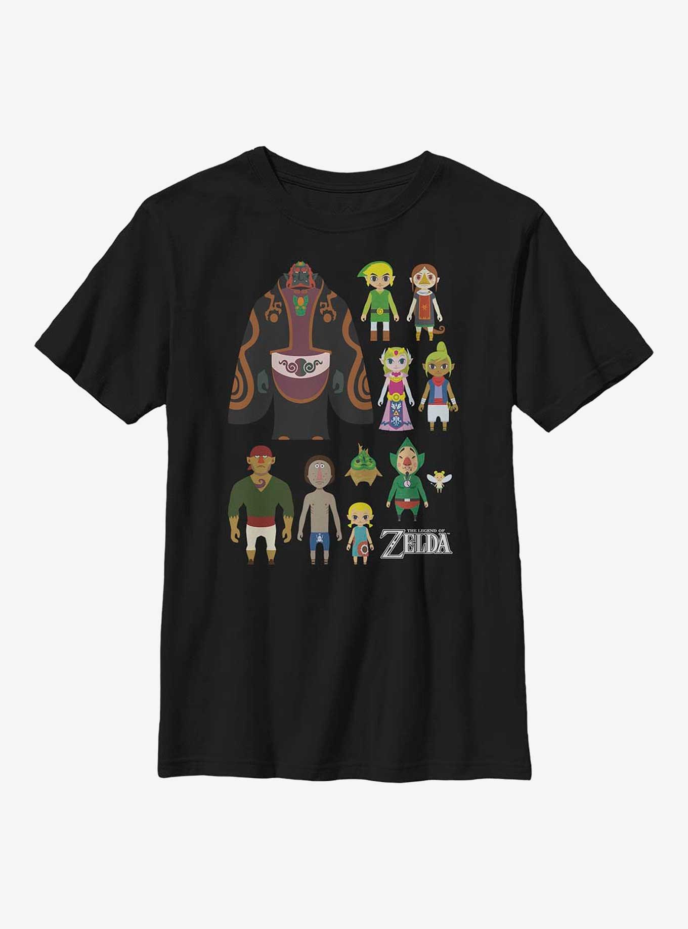 The Legend of Zelda Character Icons Youth T-Shirt, BLACK, hi-res