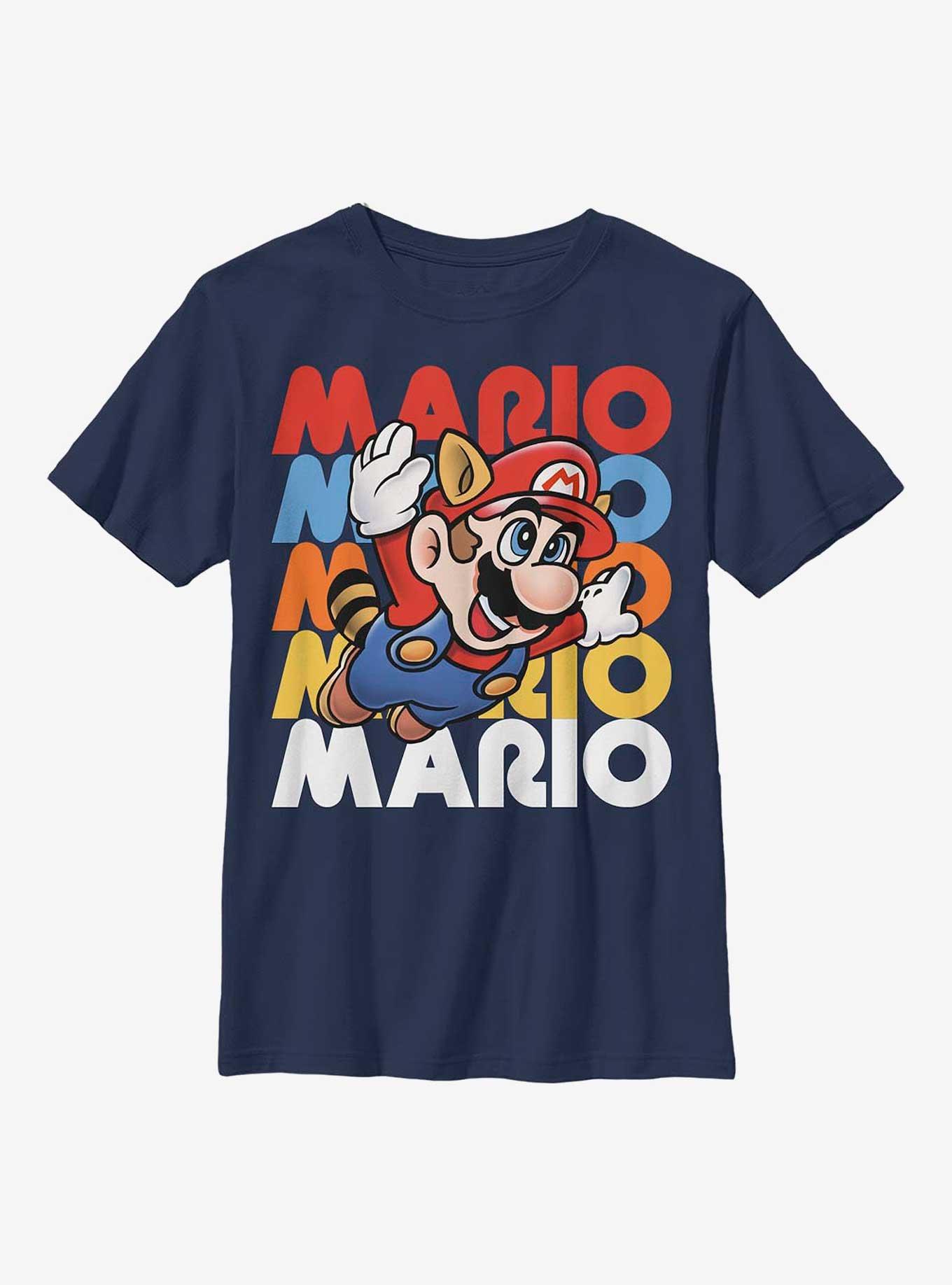 Nintendo Super Mario Flying Free Name Stack Youth T-Shirt, , hi-res