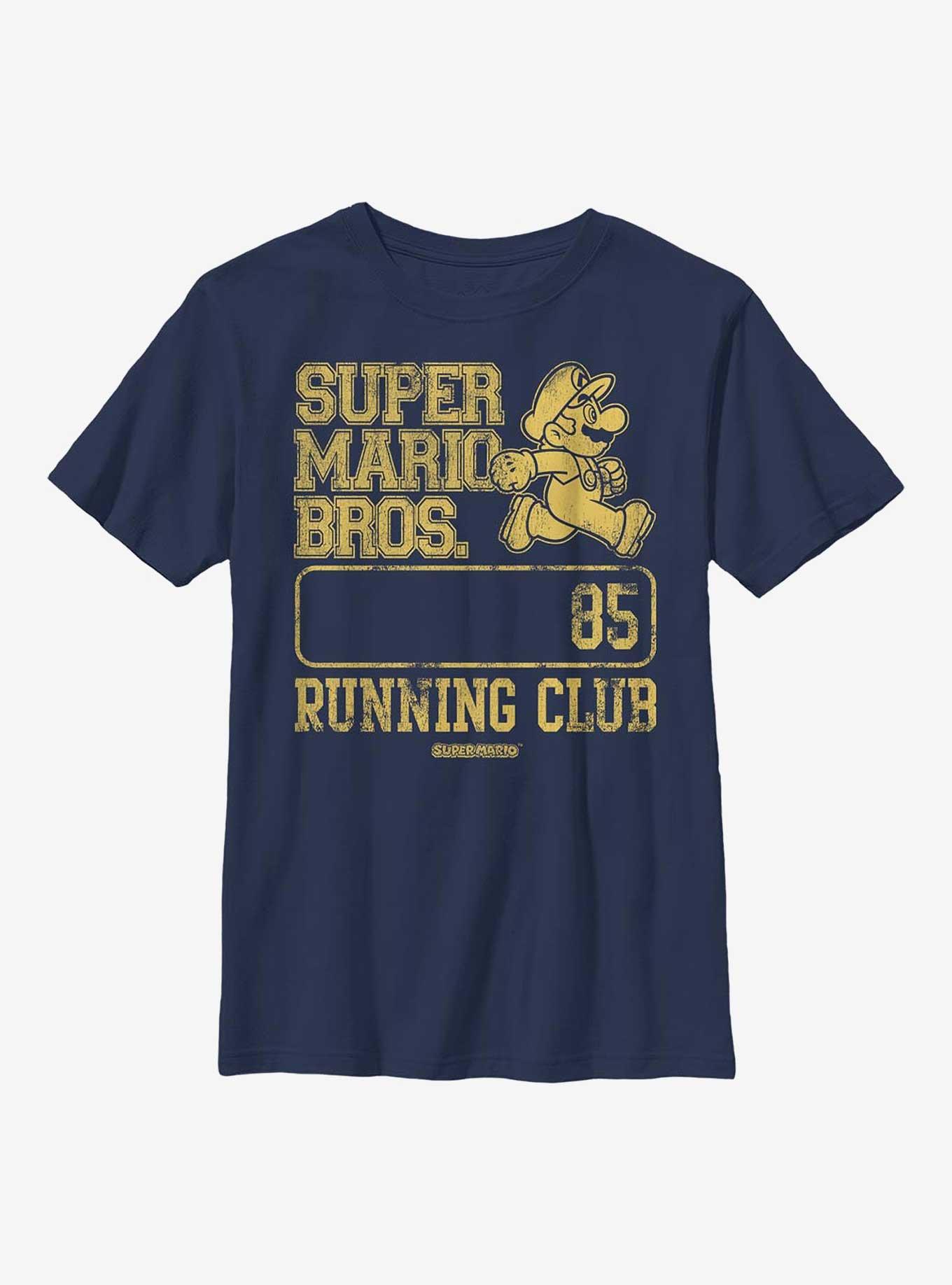 Nintendo Super Mario Collegiate Running Club Youth T-Shirt, NAVY, hi-res