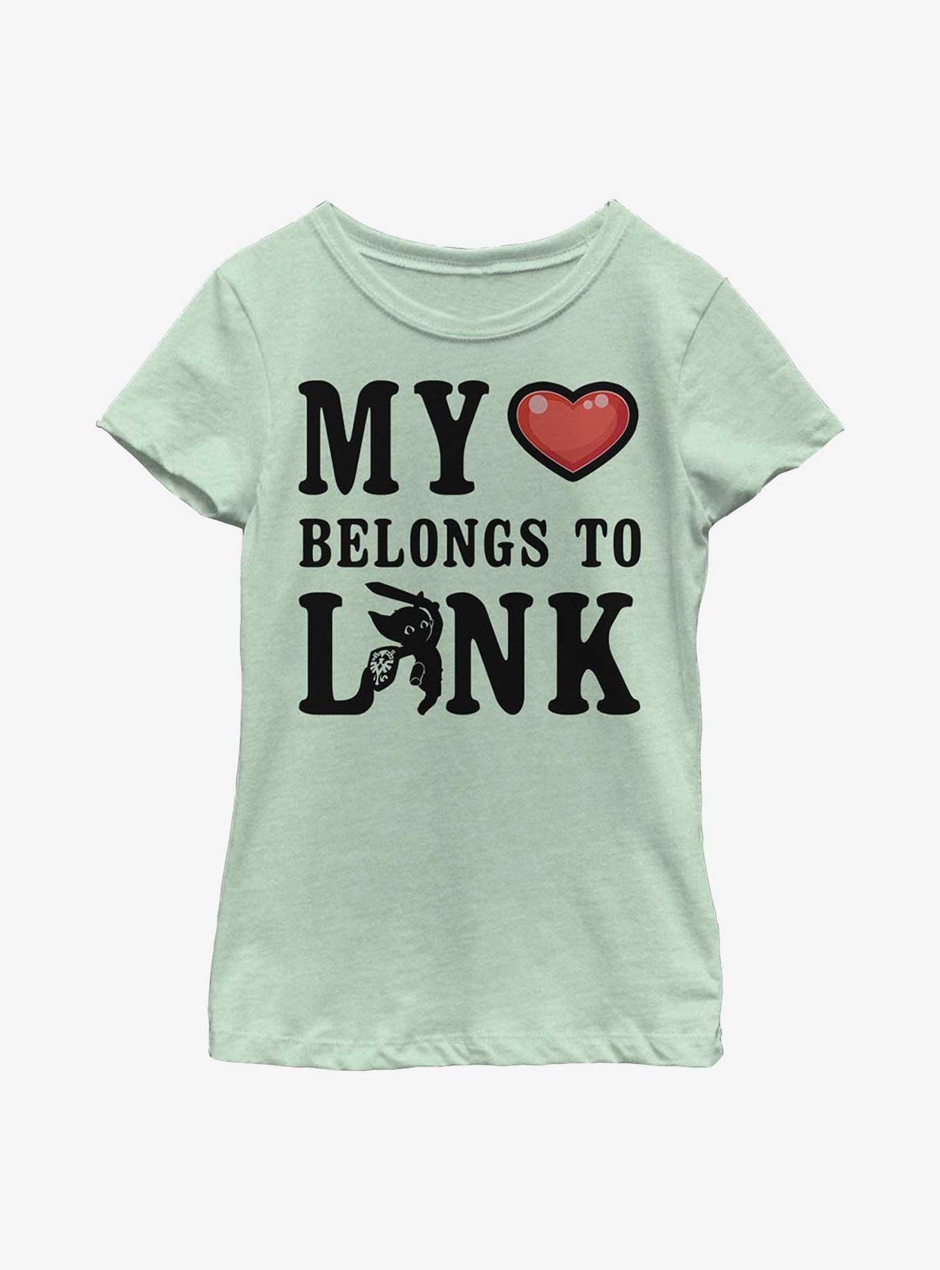 The Legend of Zelda My Heart Belongs To Link Youth Girls T-Shirt, , hi-res