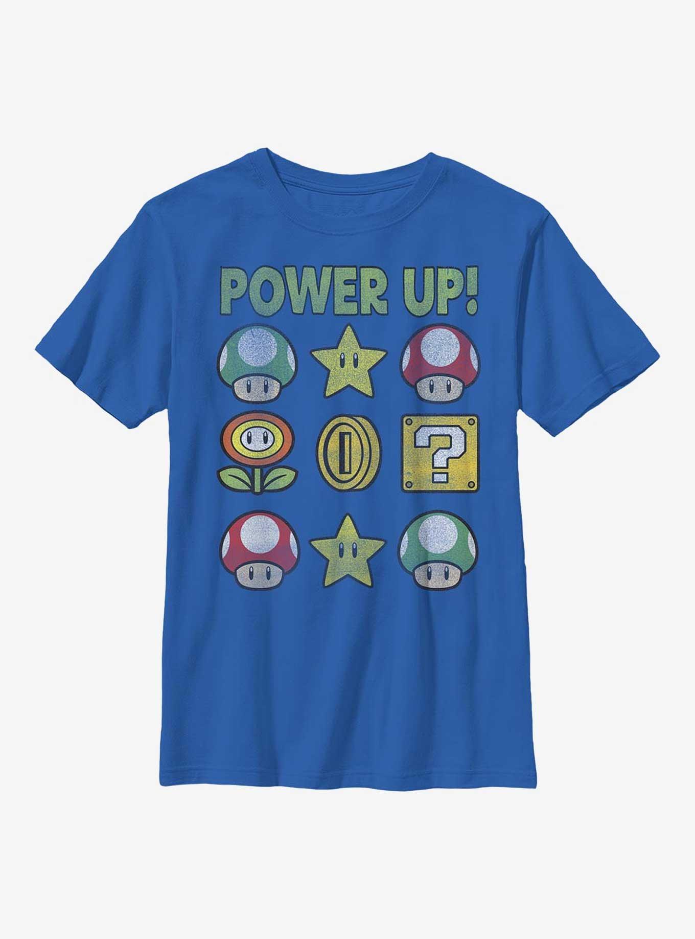 Nintendo Super Mario Power Up Icons Youth T-Shirt, , hi-res