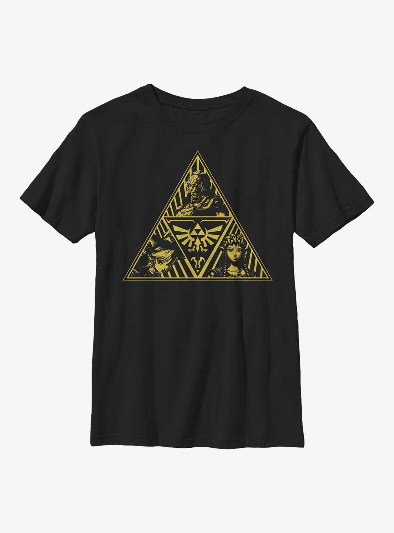 The Legend of Zelda Trifecta Characters Youth T-Shirt, BLACK, hi-res