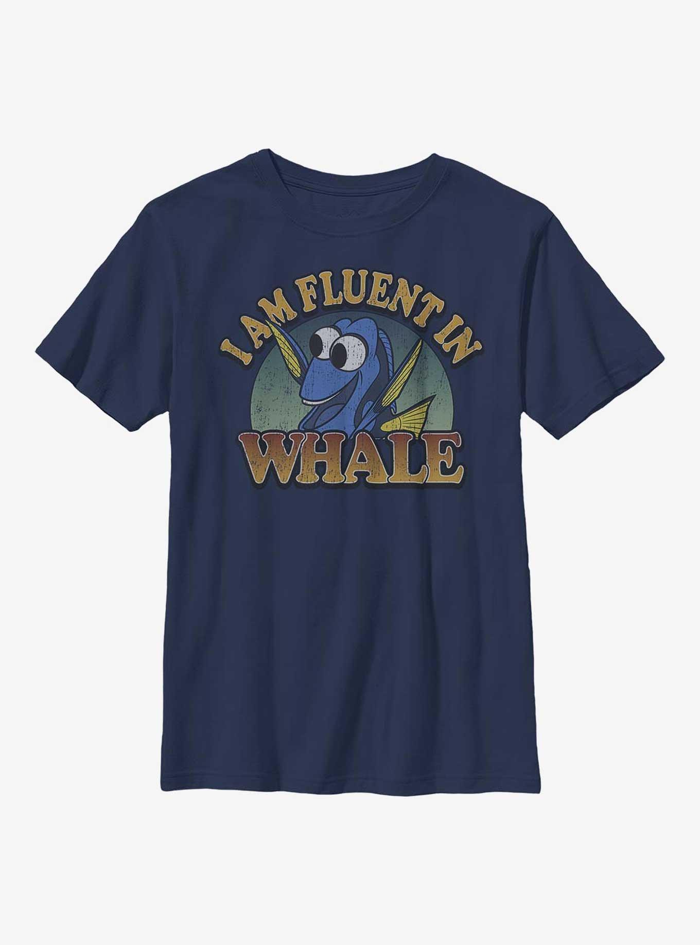 Disney Pixar Finding Nemo I Am Fluent In Whale Dory Youth T-Shirt, NAVY, hi-res