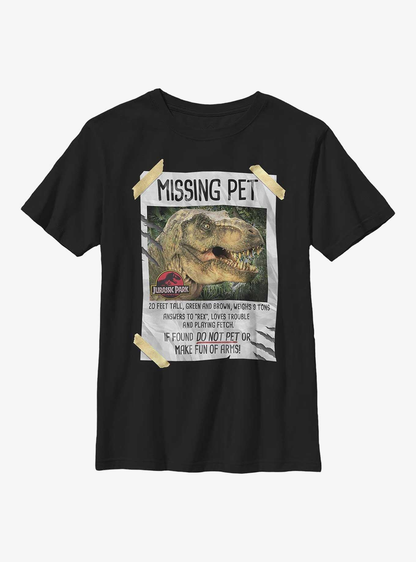 Jurassic Park Missing Pet Poster Youth T-Shirt, , hi-res