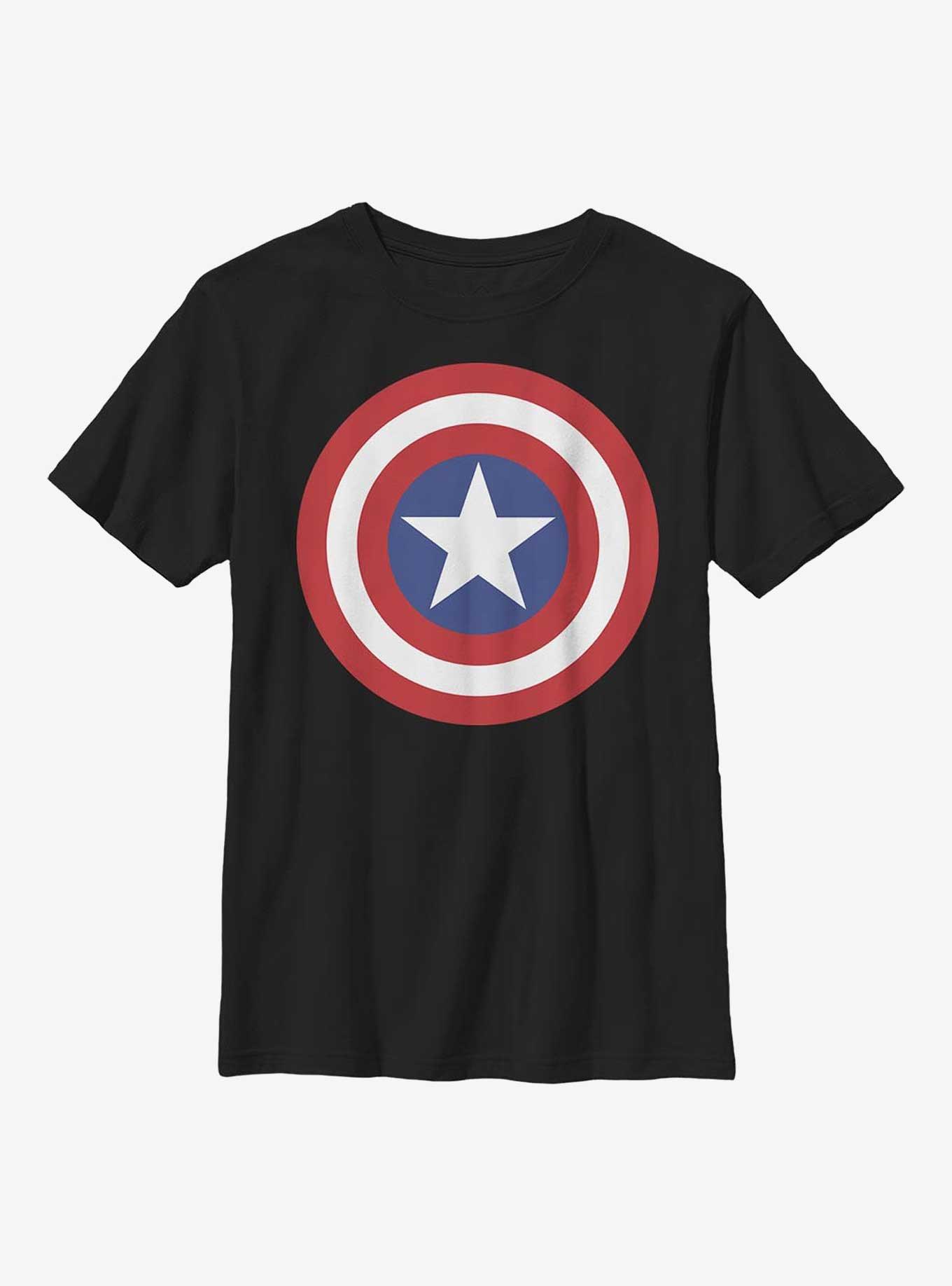 Marvel Captain America Classic Shield Youth T-Shirt, BLACK, hi-res