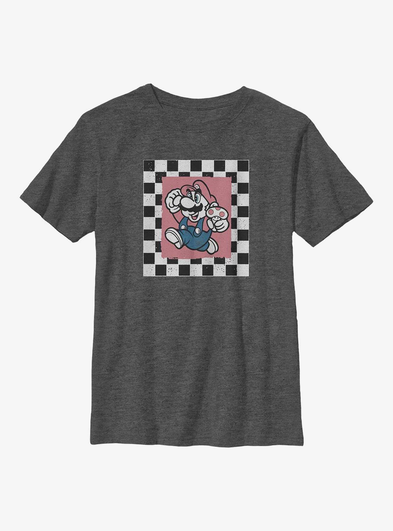 Mario Chubby Checkers Youth T-Shirt, , hi-res