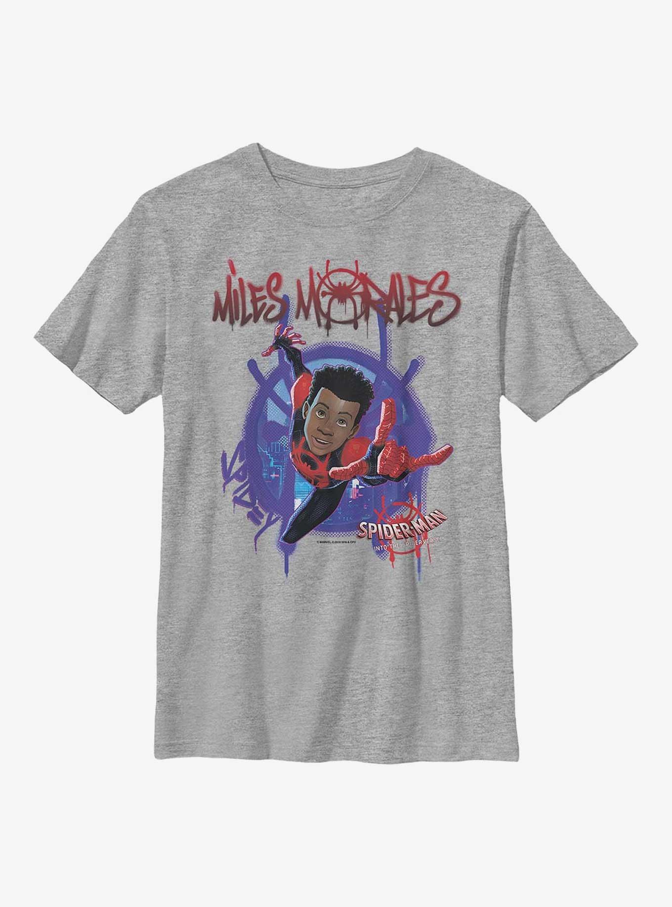 Marvel Spiderman Painted Miles Youth T-Shirt, ATH HTR, hi-res