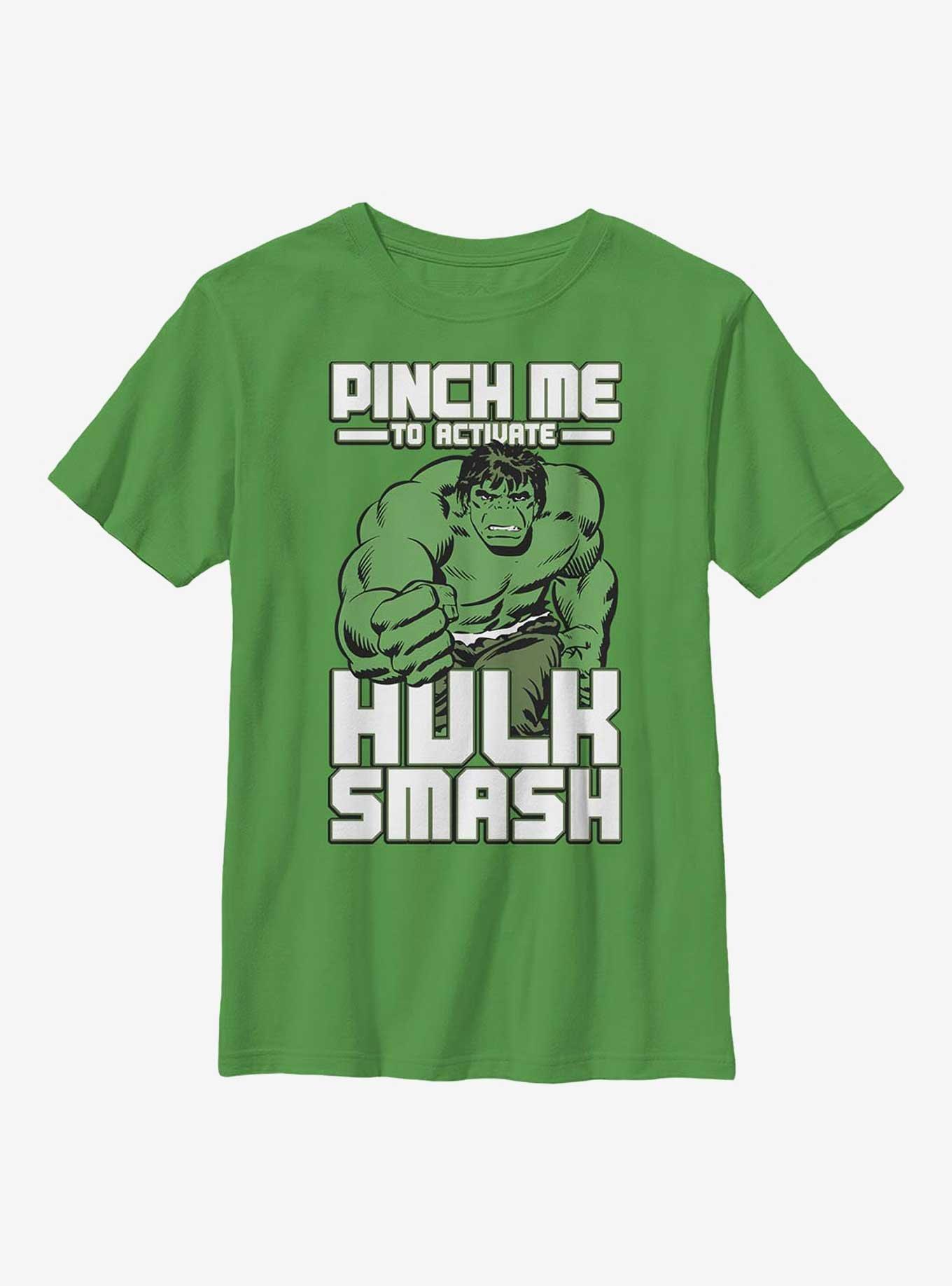 Marvel Hulk Smash Pinch Long-Sleeve Youth T-Shirt, KELLY, hi-res