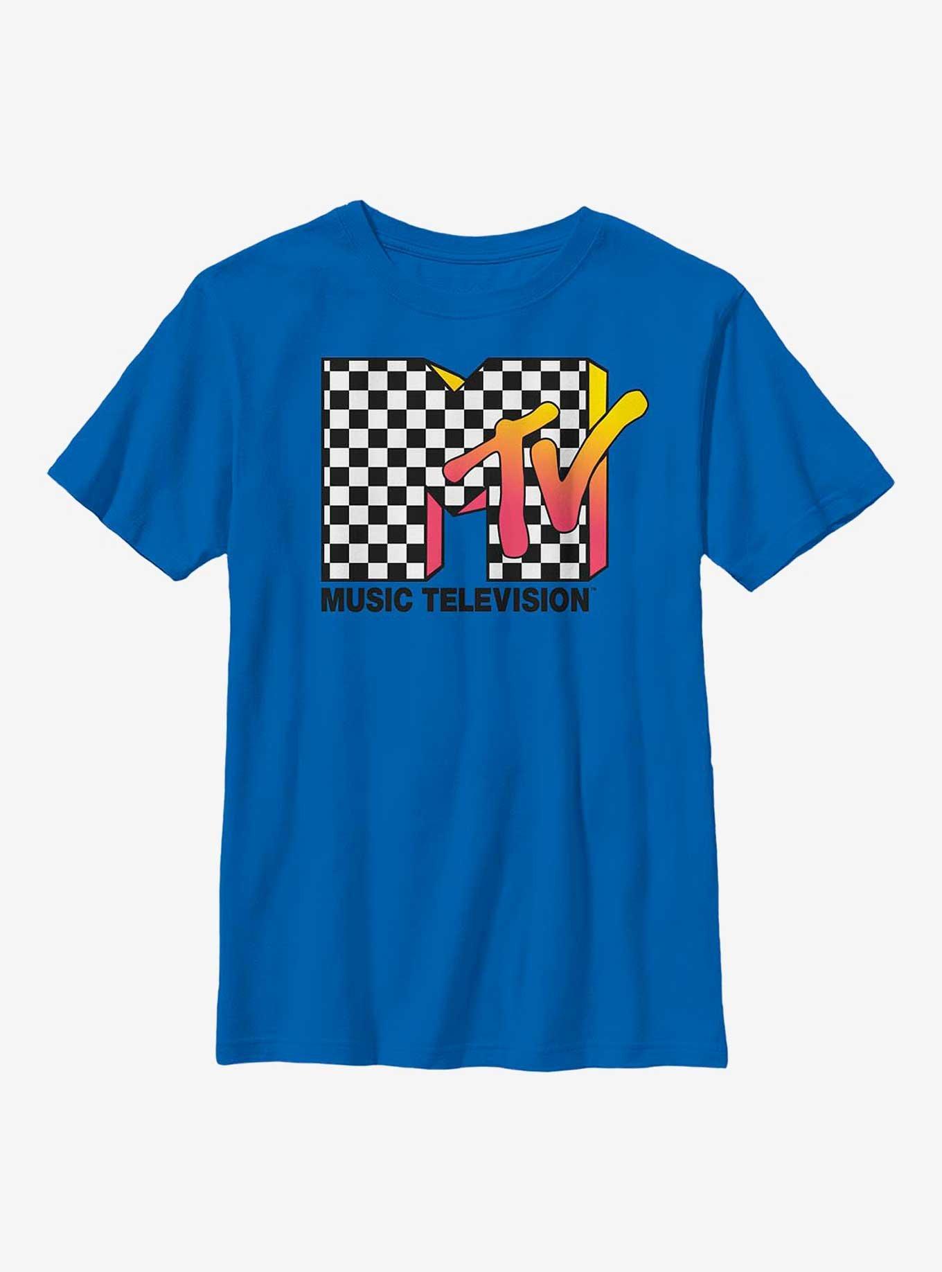 MTV Checker Gradient Logo Youth T-Shirt, , hi-res