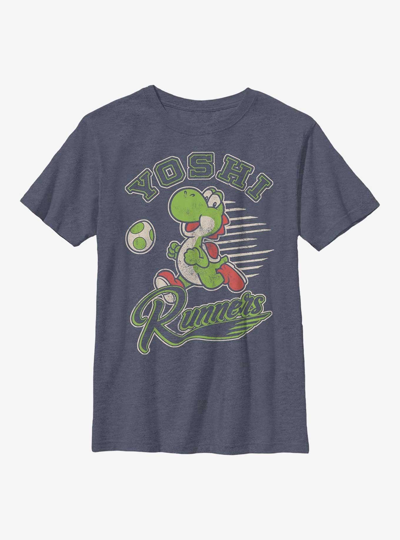 Nintendo Mario Yoshi Runners Youth T-Shirt, NAVY HTR, hi-res
