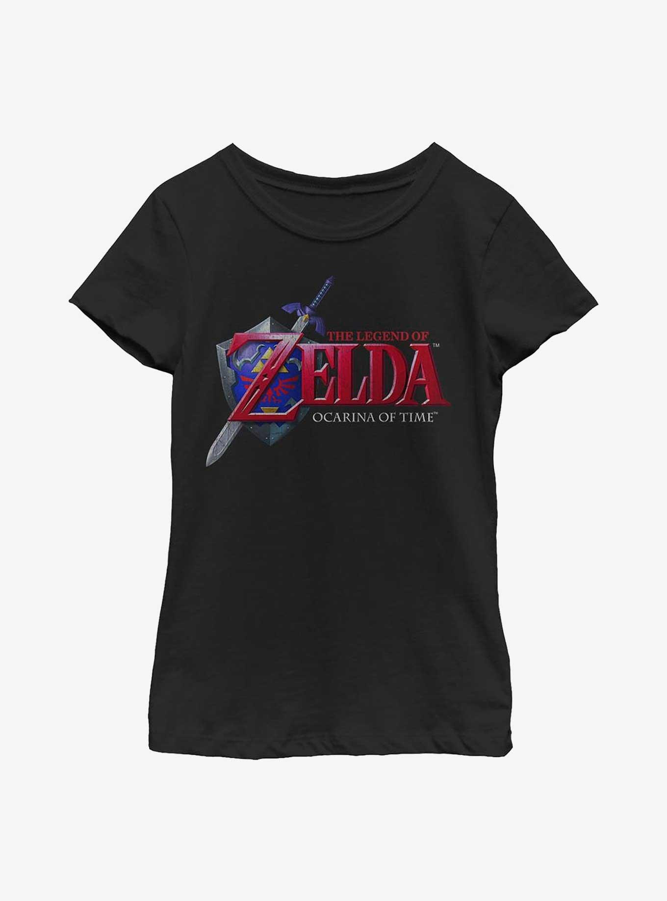 The Legend of Zelda Ocarina Of Time Logo Youth Girls T-Shirt, , hi-res