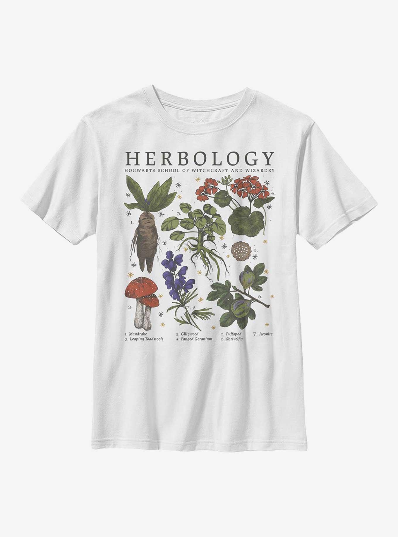 Harry Potter Herbology Poster Style Youth T-Shirt, WHITE, hi-res