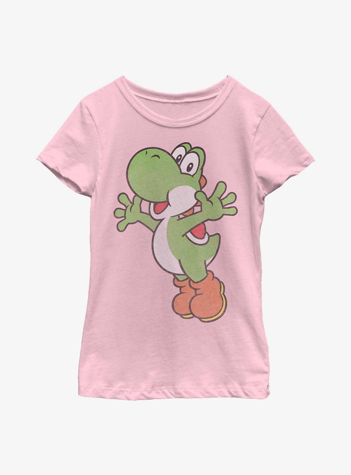 Nintendo Super Mario Yoshi Jump Youth Girls T-Shirt, PINK, hi-res