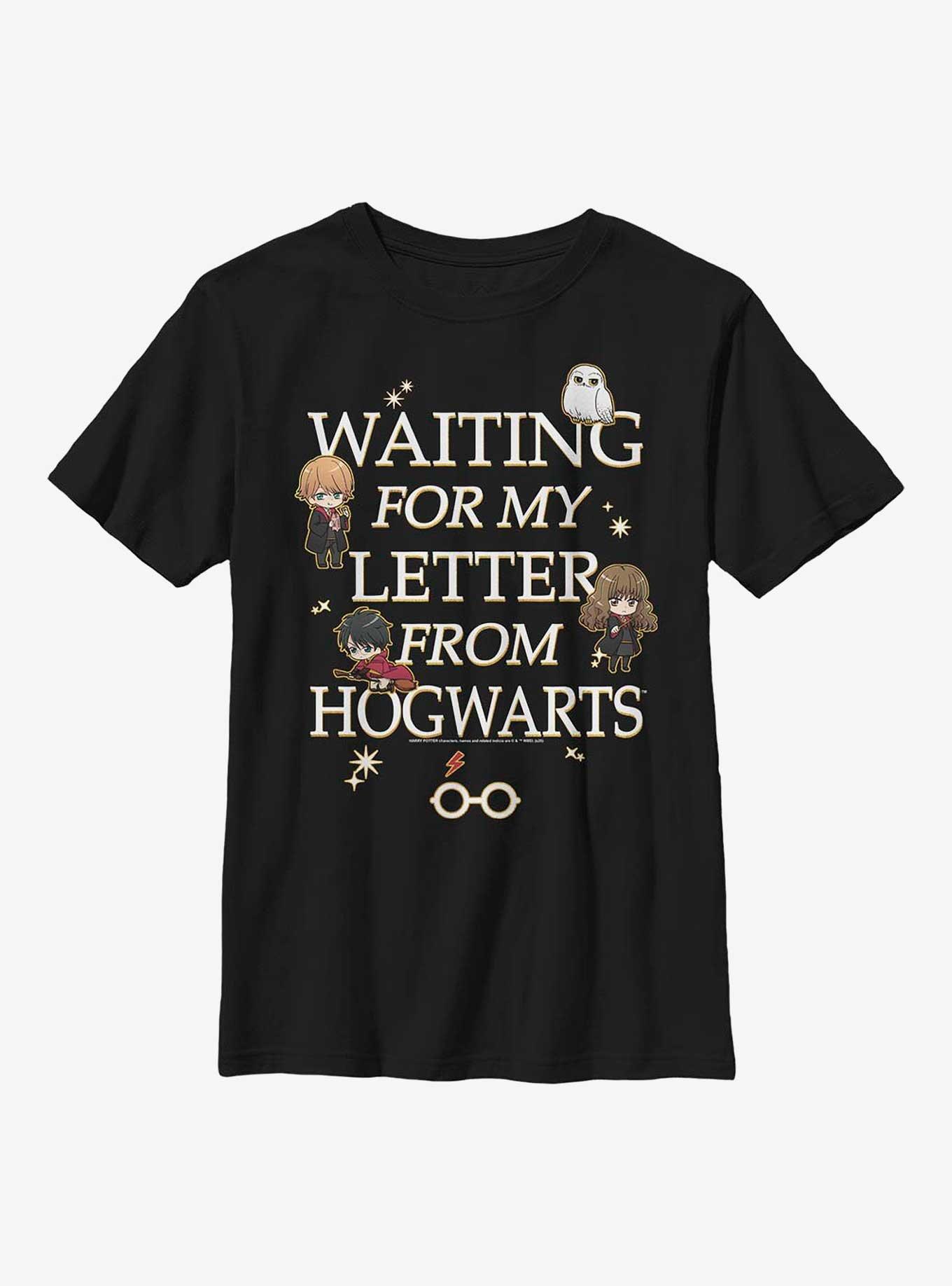 Harry Potter Waiting For My Letter From Hogwarts Youth T-Shirt, BLACK, hi-res