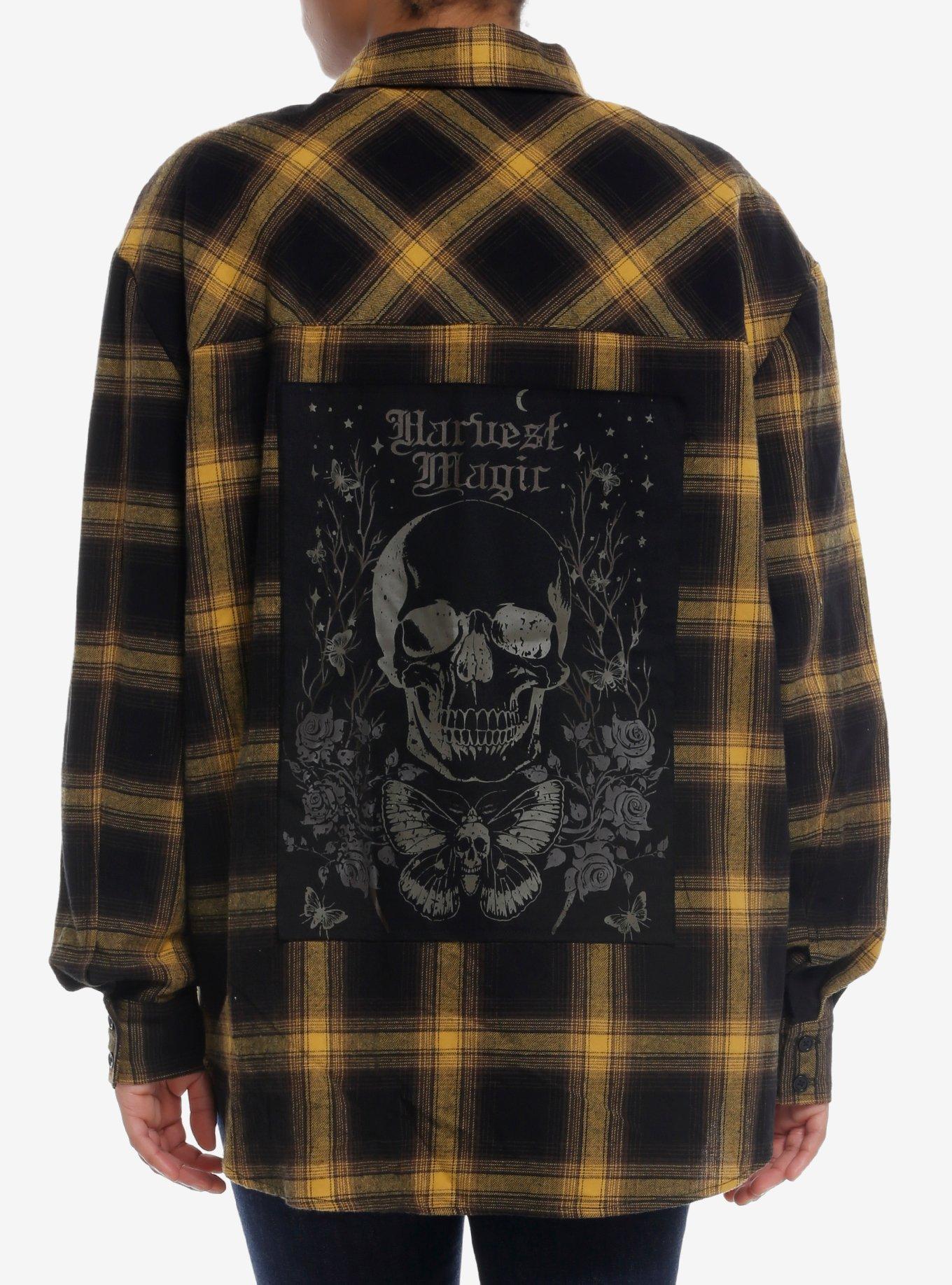 Thorn & Fable Harvest Magic Plaid Flannel Girls Button-Up, , hi-res