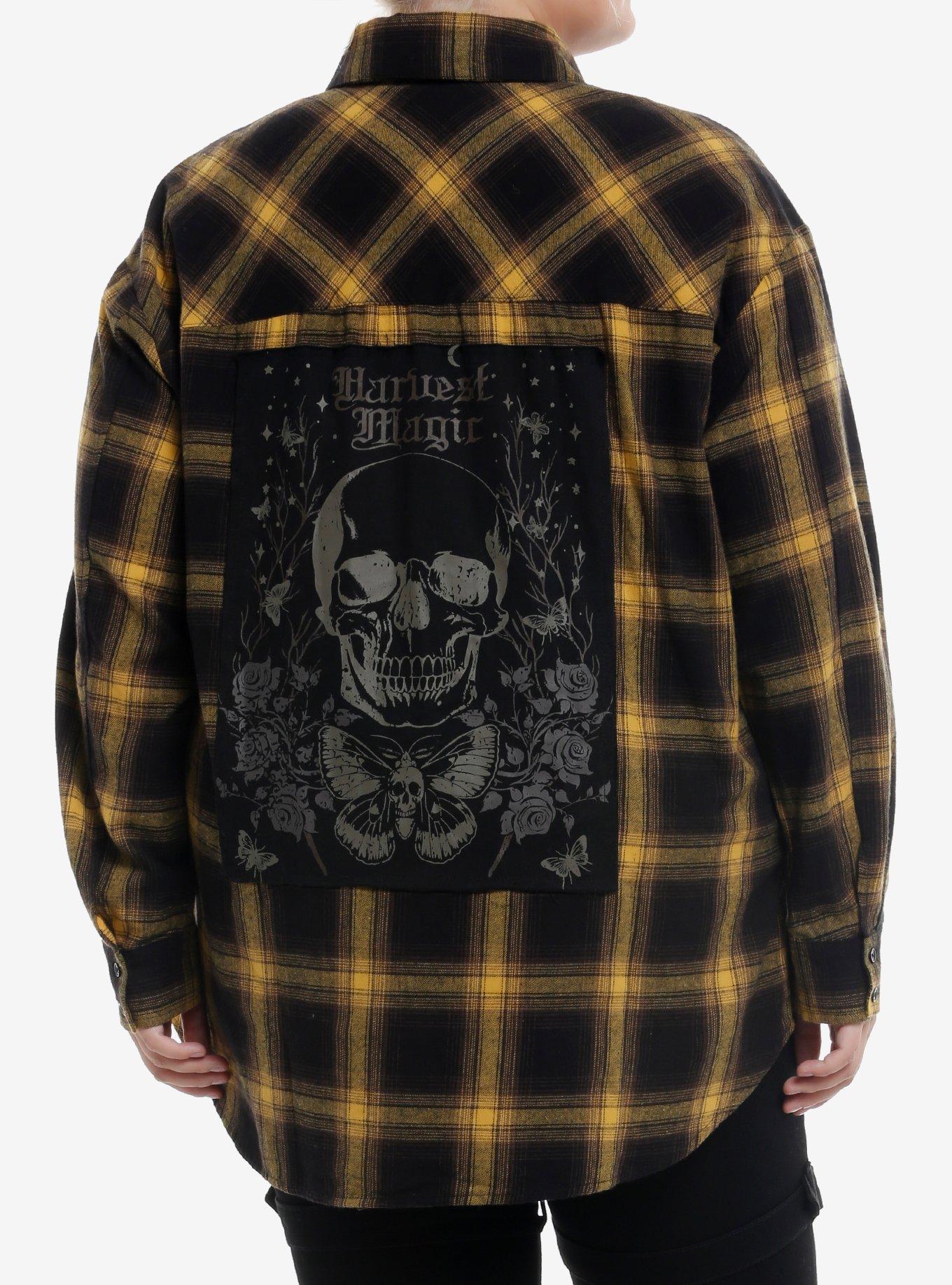 Thorn & Fable Harvest Magic Plaid Flannel Girls Button-Up Plus Size, , hi-res