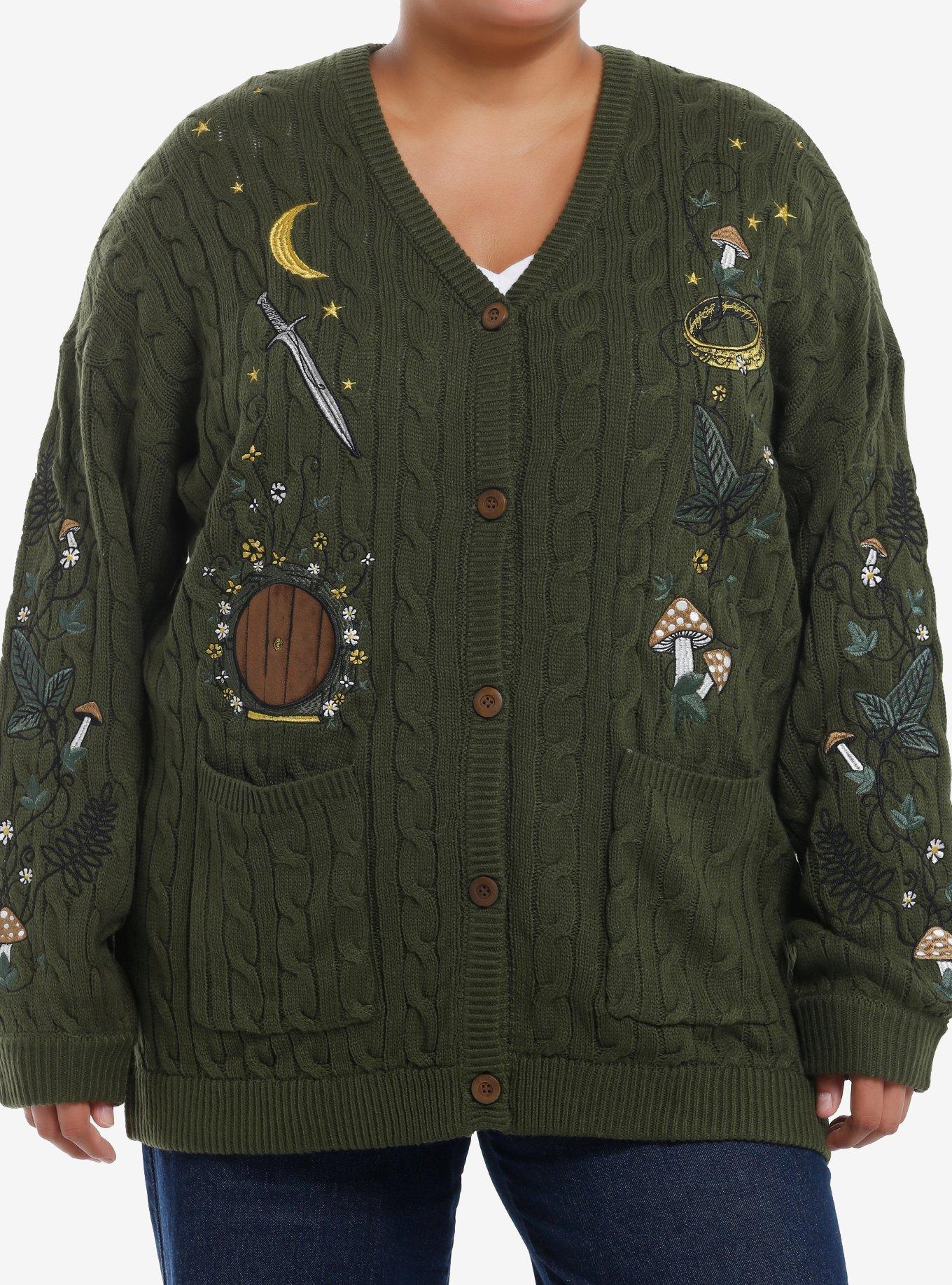 The Lord Of The Rings Icons Knit Cardigan Plus Size, , hi-res