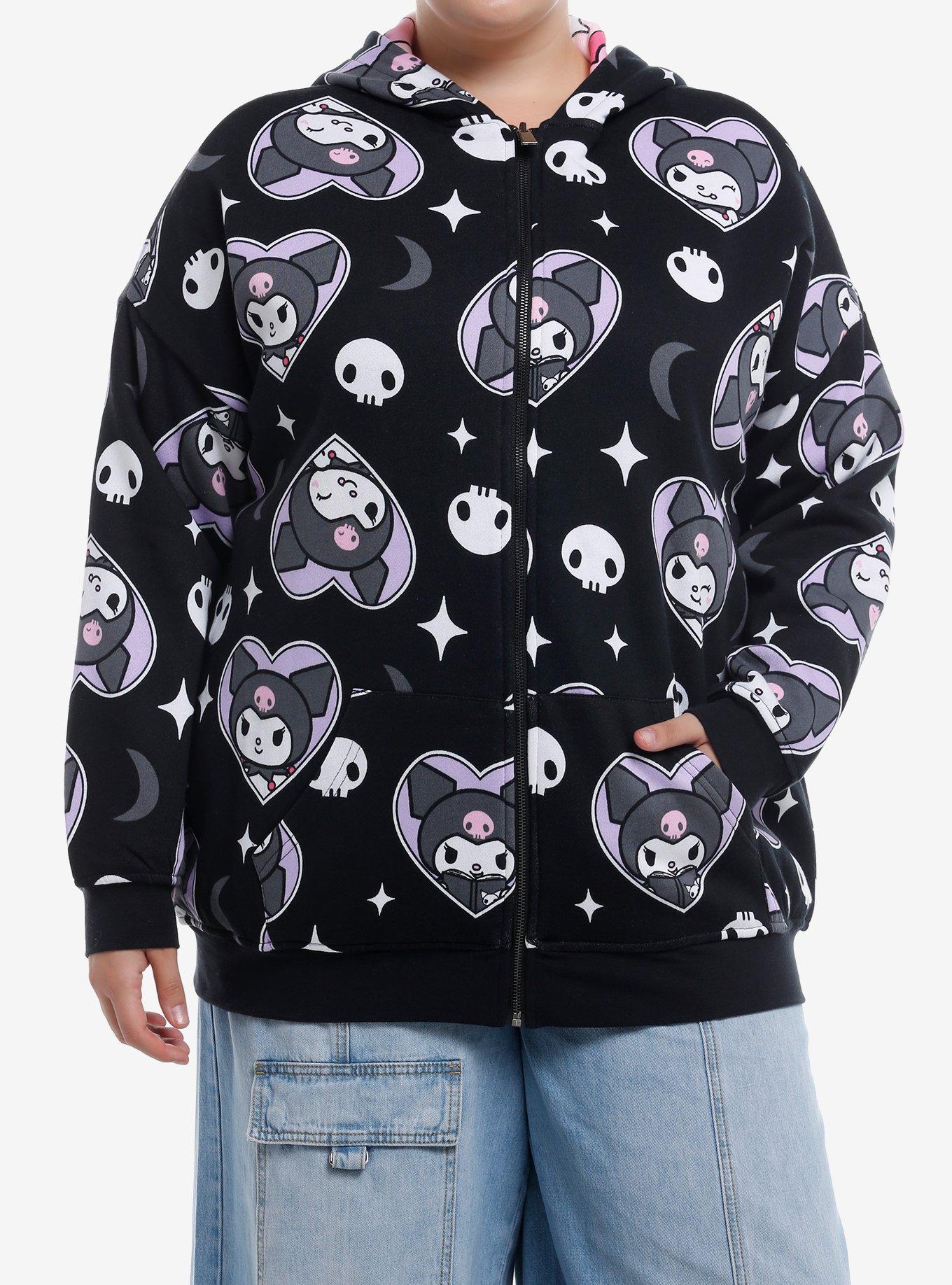 Kuromi & My Melody Hearts Reversible Hoodie Plus Size, MULTI, hi-res