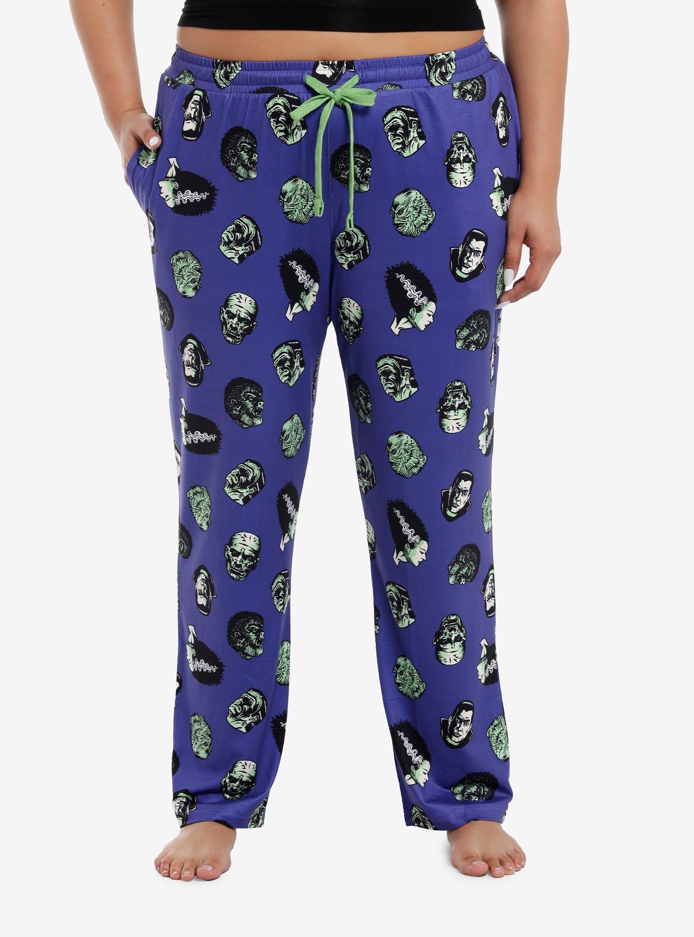 Universal Monsters Faces Pajama Pants Plus Size, , hi-res