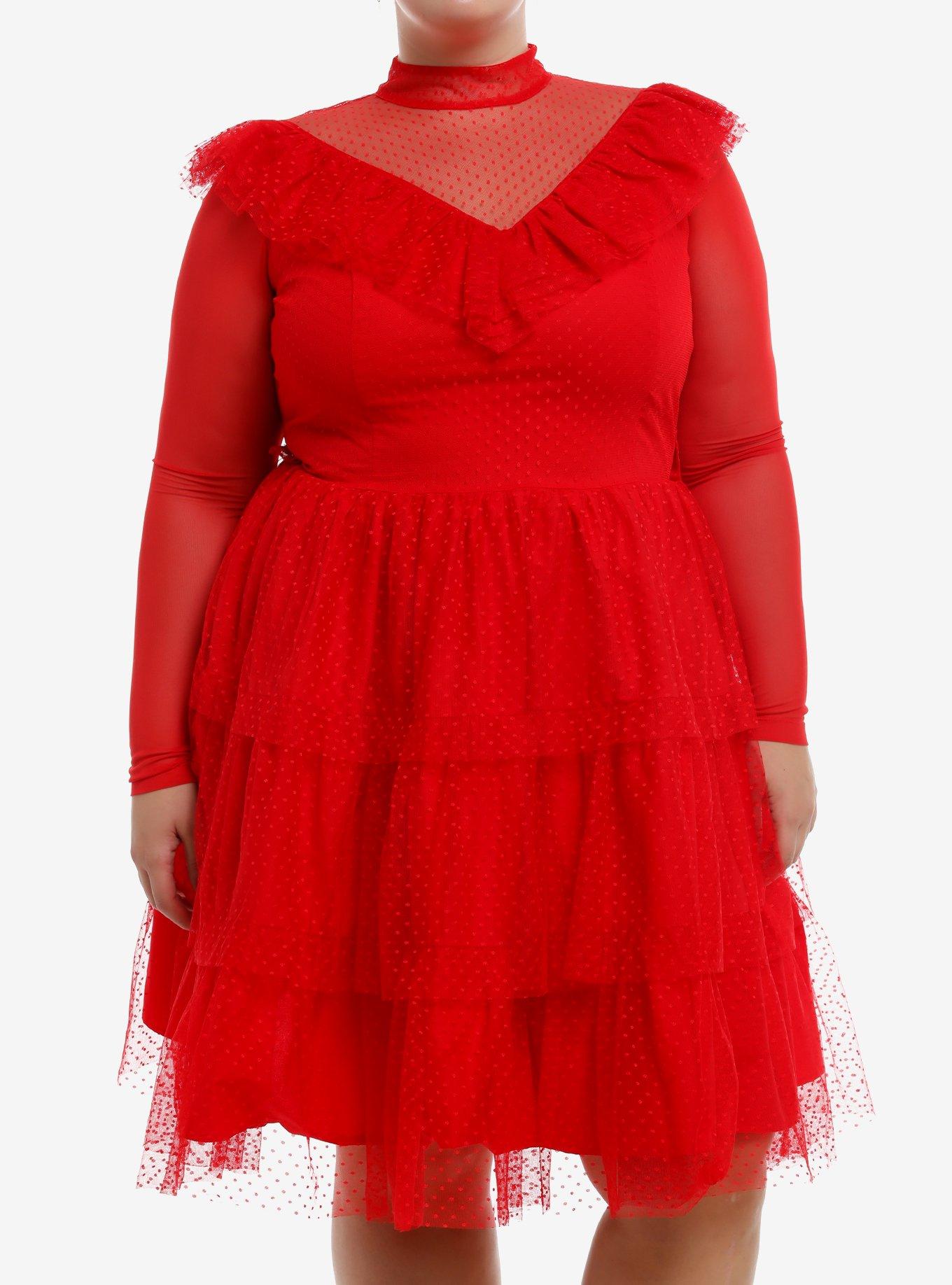 Beetlejuice Lydia Deetz Red Dress Plus Size, , hi-res