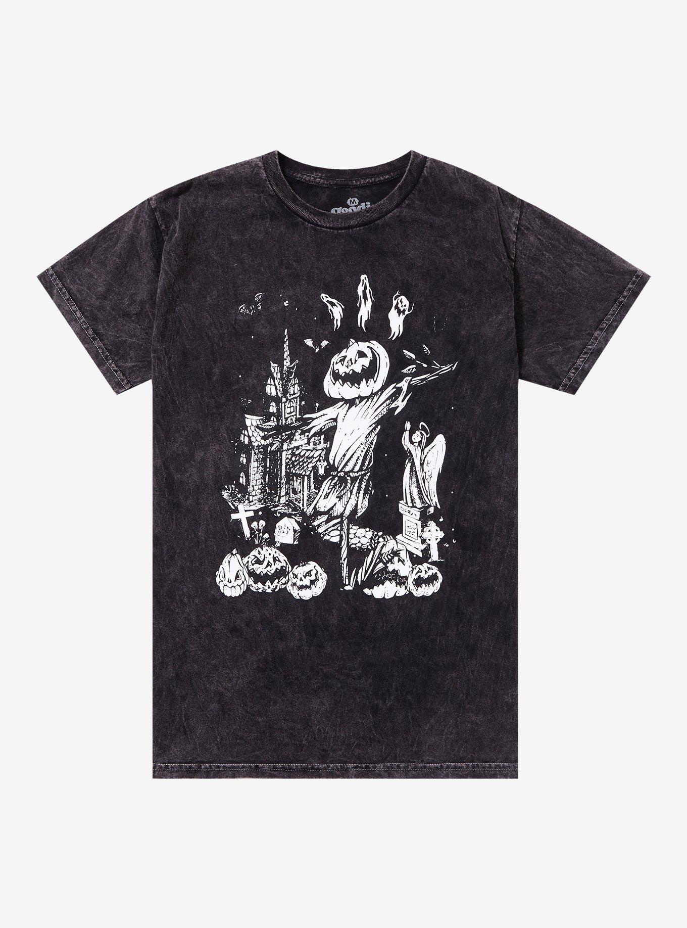 Pumpkin Scarecrow Dark Wash T-Shirt By Goodie Two Sleeves, , hi-res