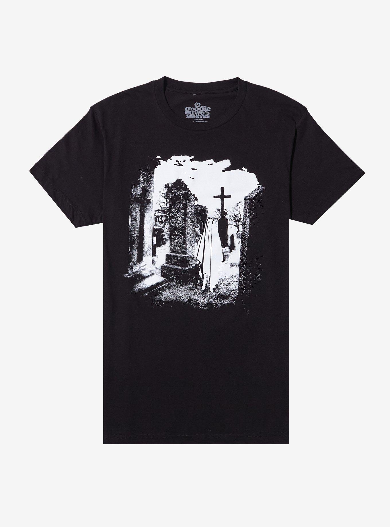 Graveyard Ghosts T-Shirt By Goodie Two Sleeves, BLACK, hi-res