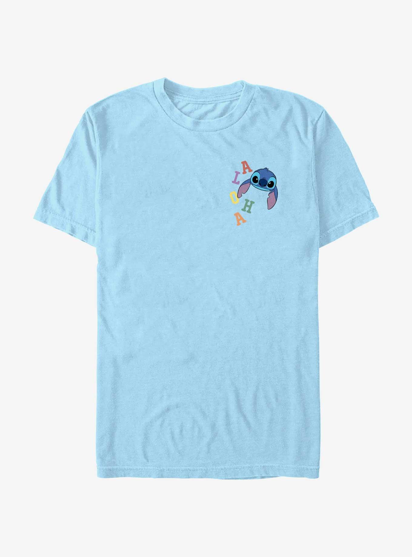 Disney Lilo & Stitch Colorful Aloha Pocket T-Shirt, LT BLUE, hi-res